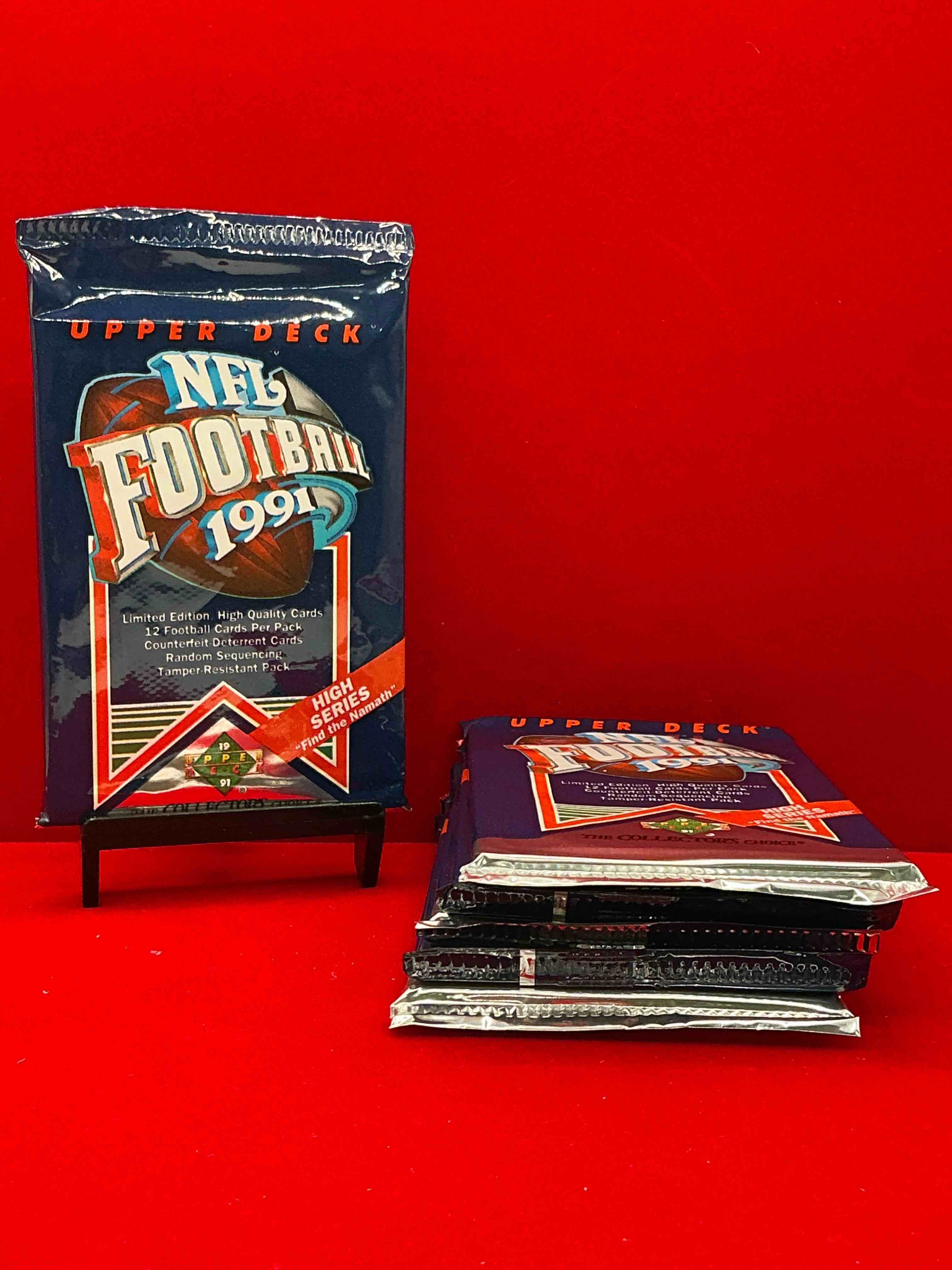 rare & vintage! 1991 upper deck premier edition unopened nfl football packs! direct from original box! brett favre rookie year! search for brett favre rookie & other 80s stars!