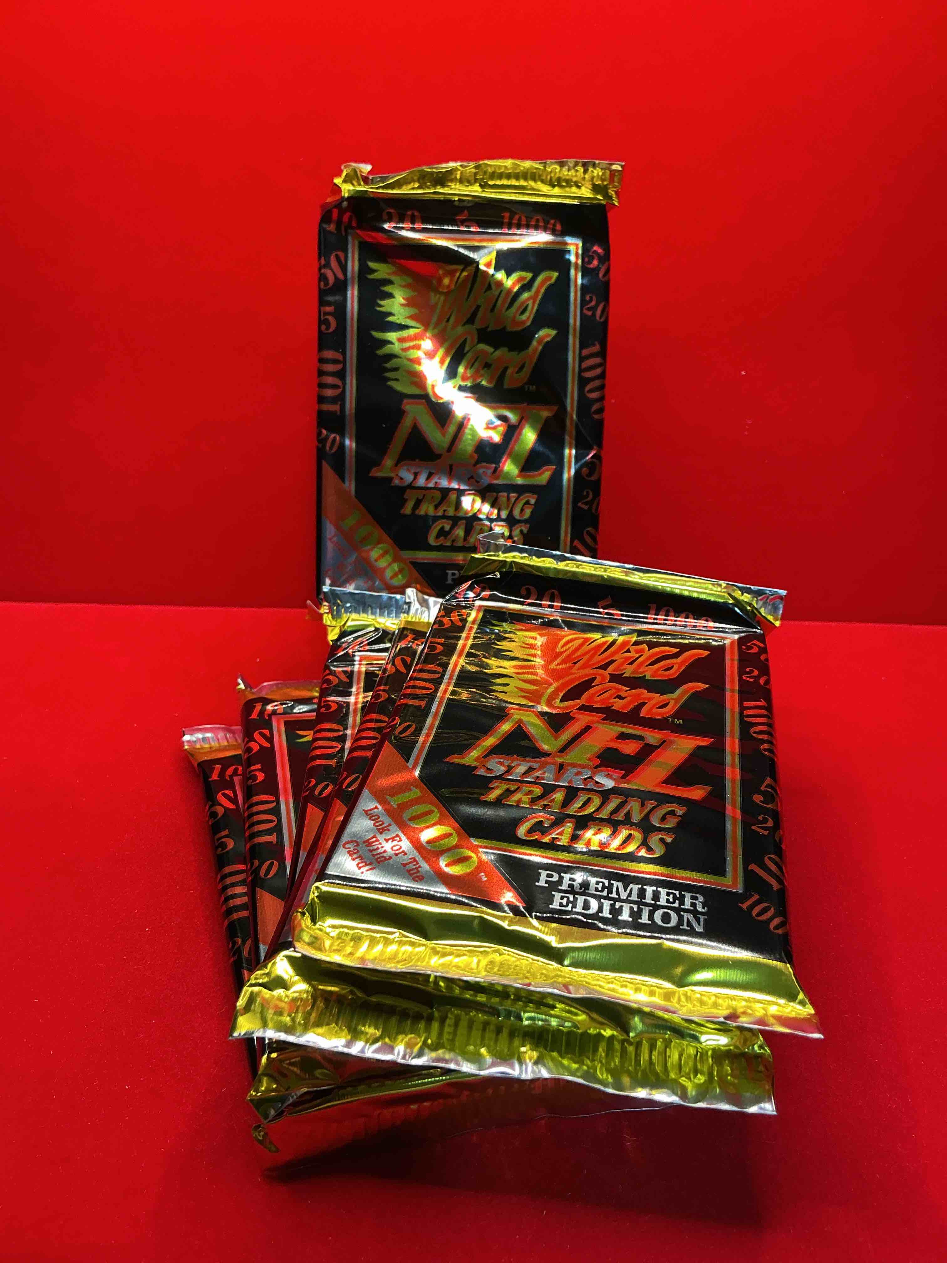 wildcard nfl football unopened packs! 1992 wildcard football series one 15 cards in each pack! wow! perfect for any football fan!