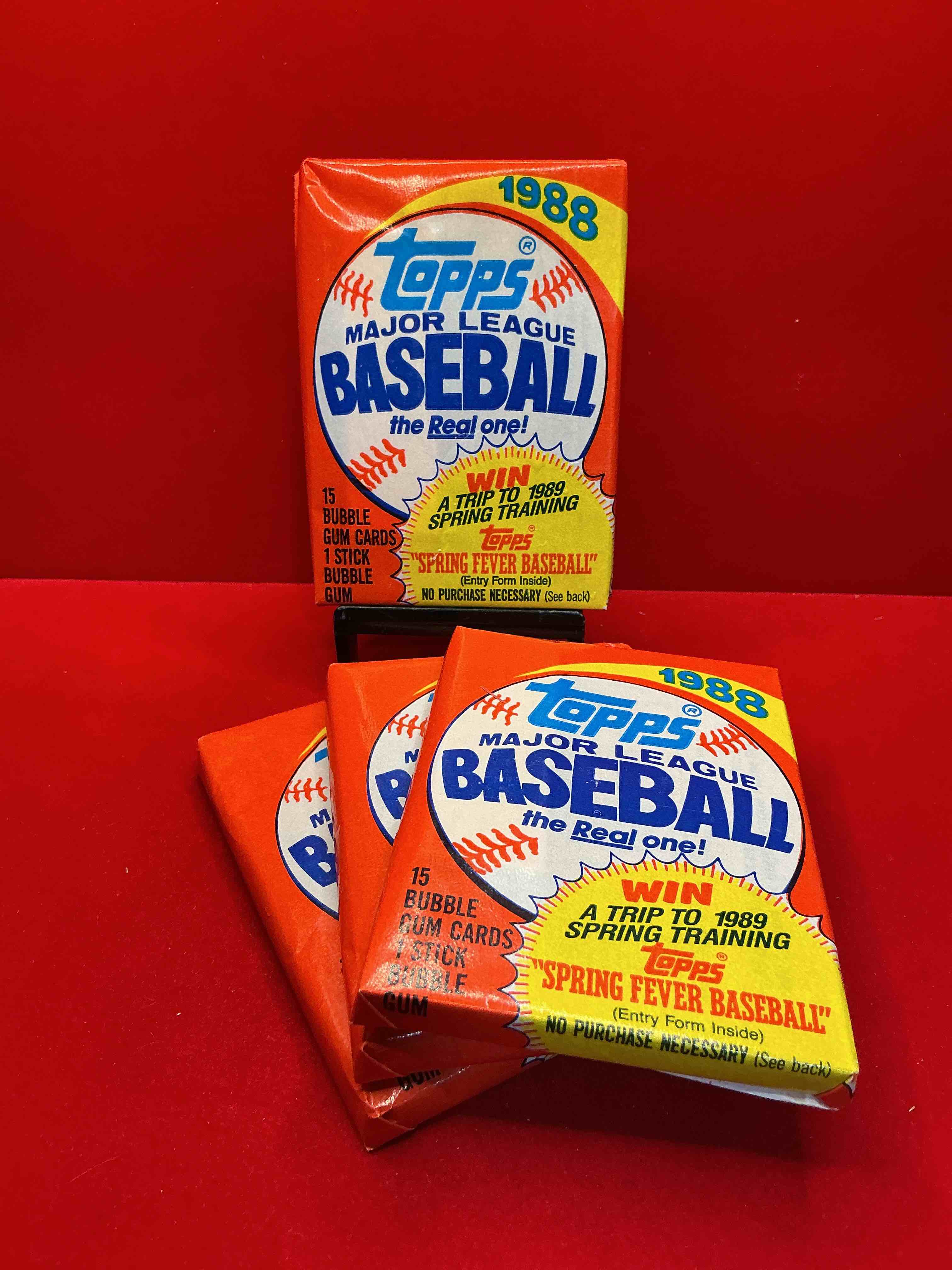 80's Baseball Fan's Rejoice! 1988 Topps Baseball Unopened Wax Packs Full Of Collectible Trading Cards! Search For Valuable Don Mattingly "World Of Baseball" & Nolan Ryan Cards Worth Hundreds In Perfect Condition!