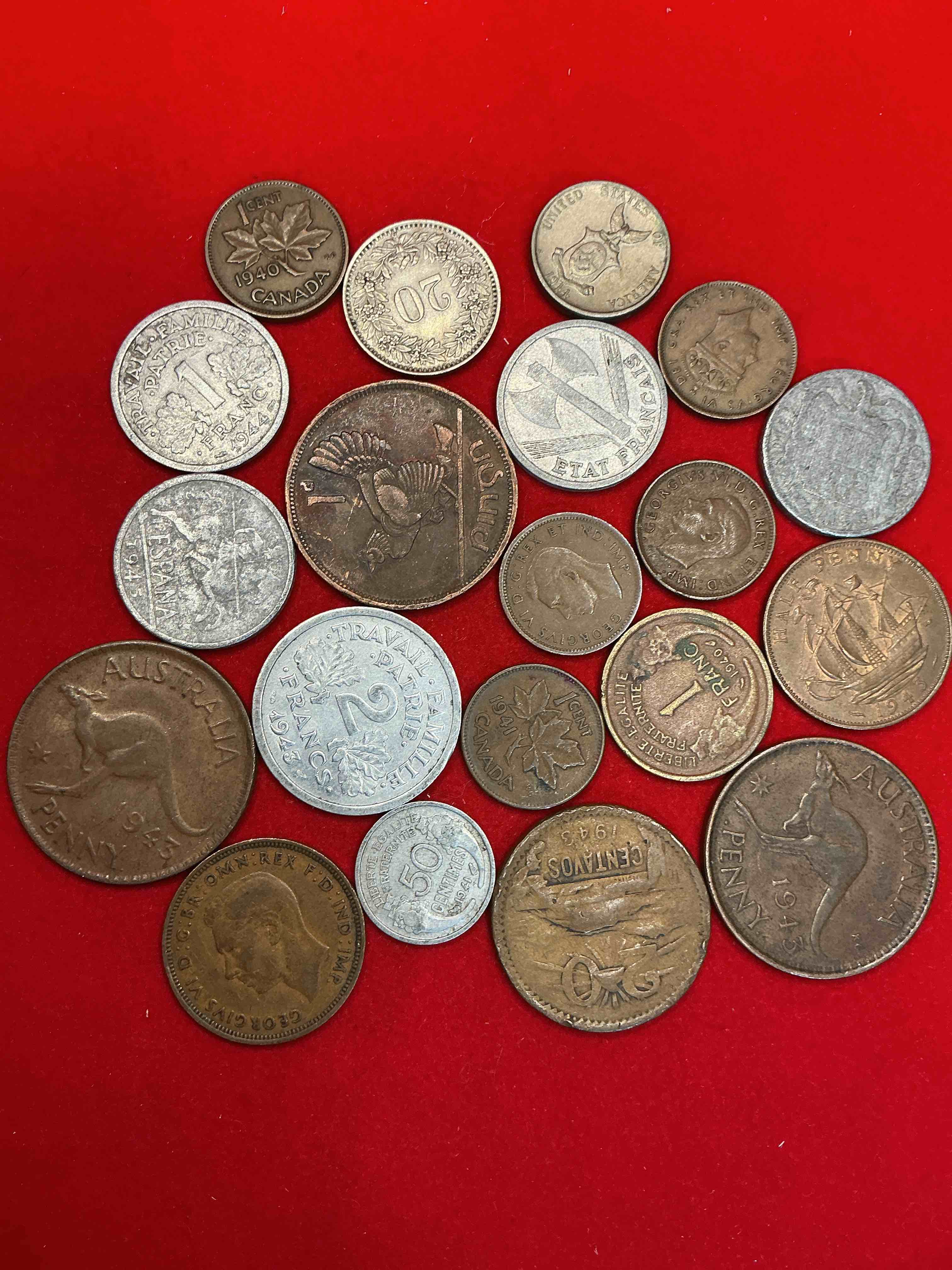 World War Two Era Buffs Rejoice! Check Out This Collection Of WW2 Era (1939-1945) Coins! Super Hard To Collect & Find In One Place! Great Conversation Pieces & Incredible Pieces Of History!