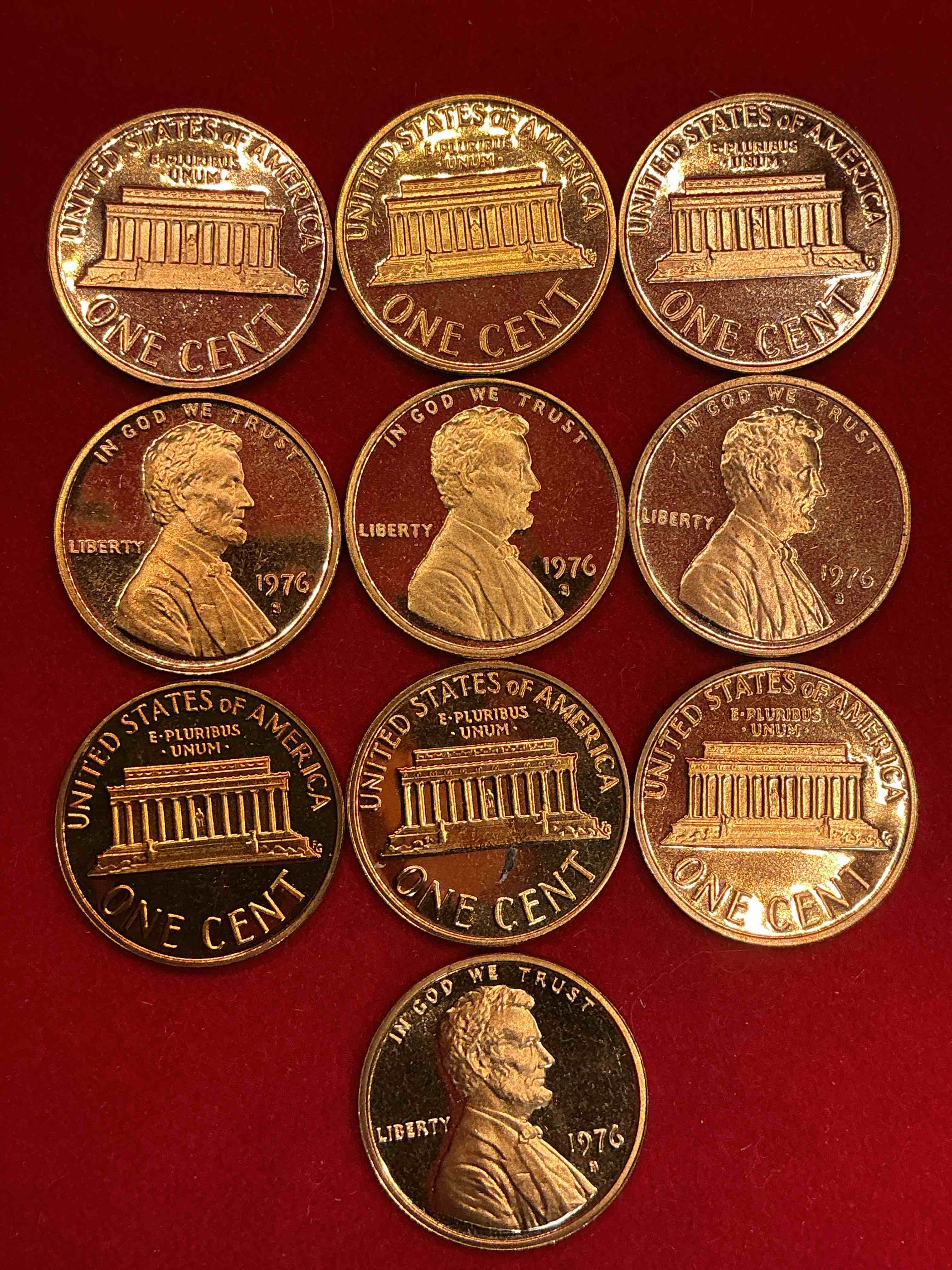 1976 Mint Condition Proof Pennies! Rare! Ultra Cool Bicentennial Edition Pennies, Celebrating America’s 200th Anniversary… 250 Coming Up! Brilliant Quarters! 