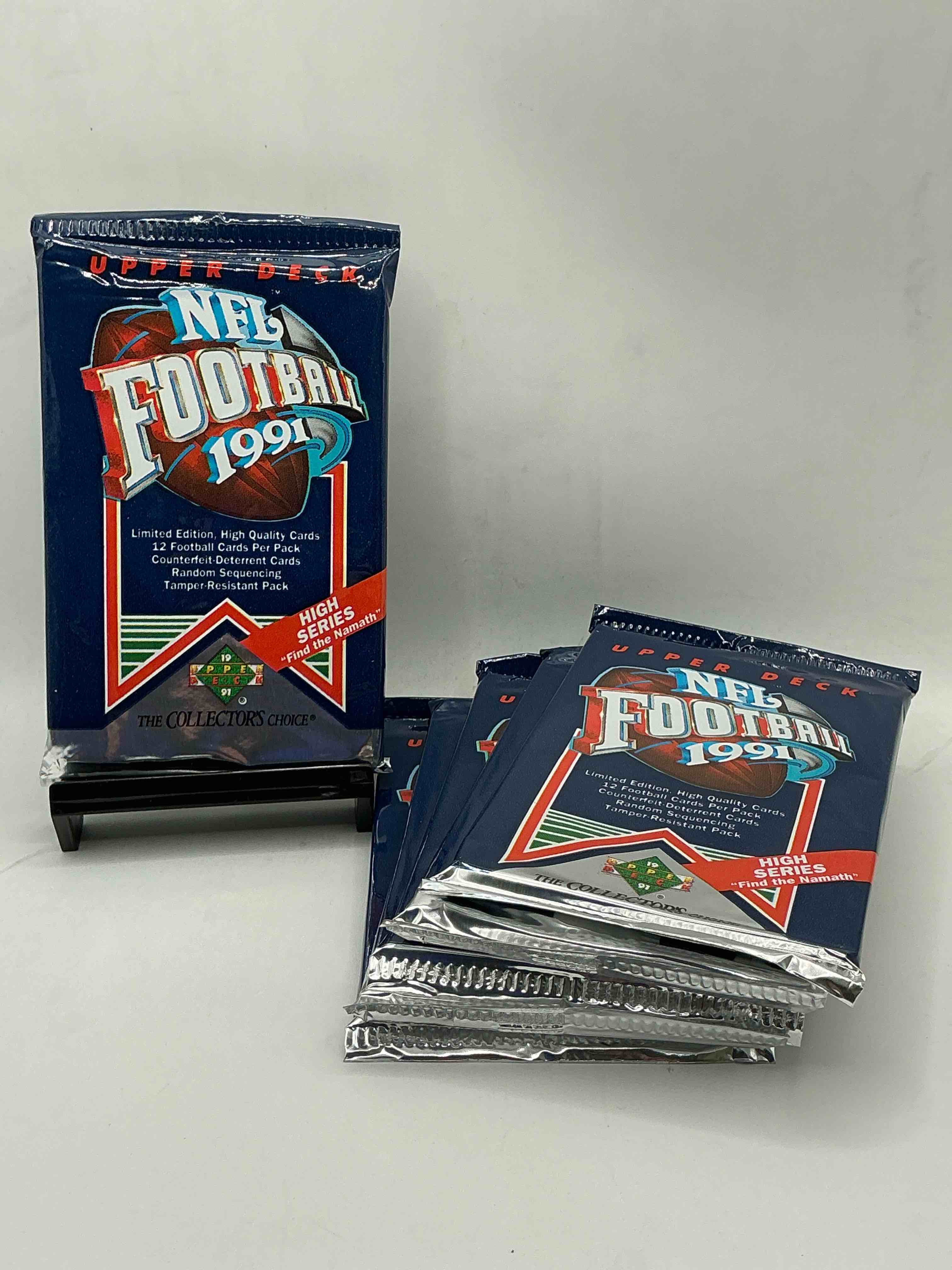 rare & vintage! 1991 upper deck premier edition unopened nfl football packs! direct from original box! brett favre rookie year! search for brett favre rookie & other 80s stars!