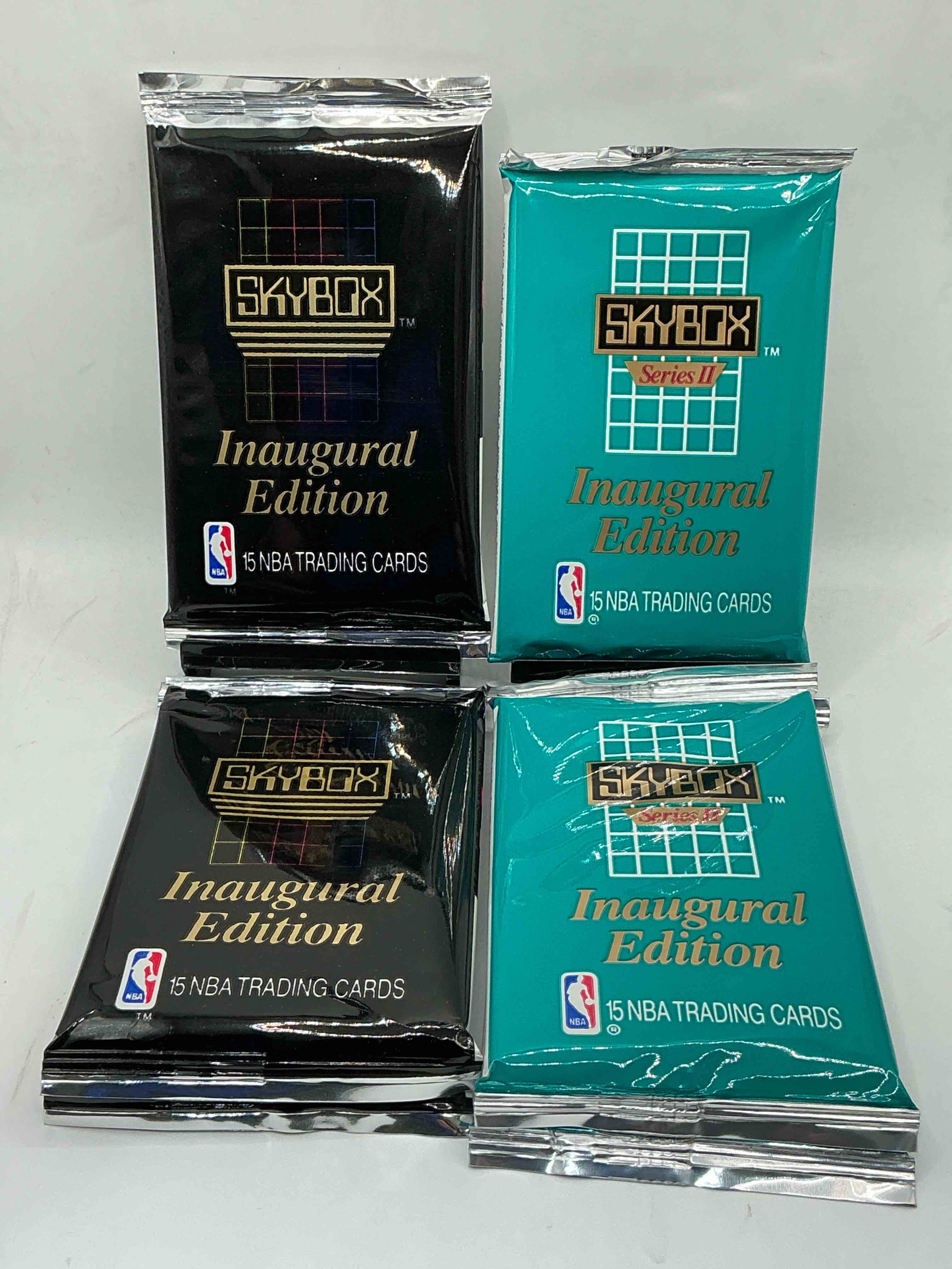 michael jordan, magic johnson & more!? search for so many nba legends & stars! 1990-91 skybox unopened packs, series i! direct from original box! these packs are sought after for their eye-catching teal look & awesome cards! search for valuable michael jordan, larry bird & magic johnson cards! along with other stars!