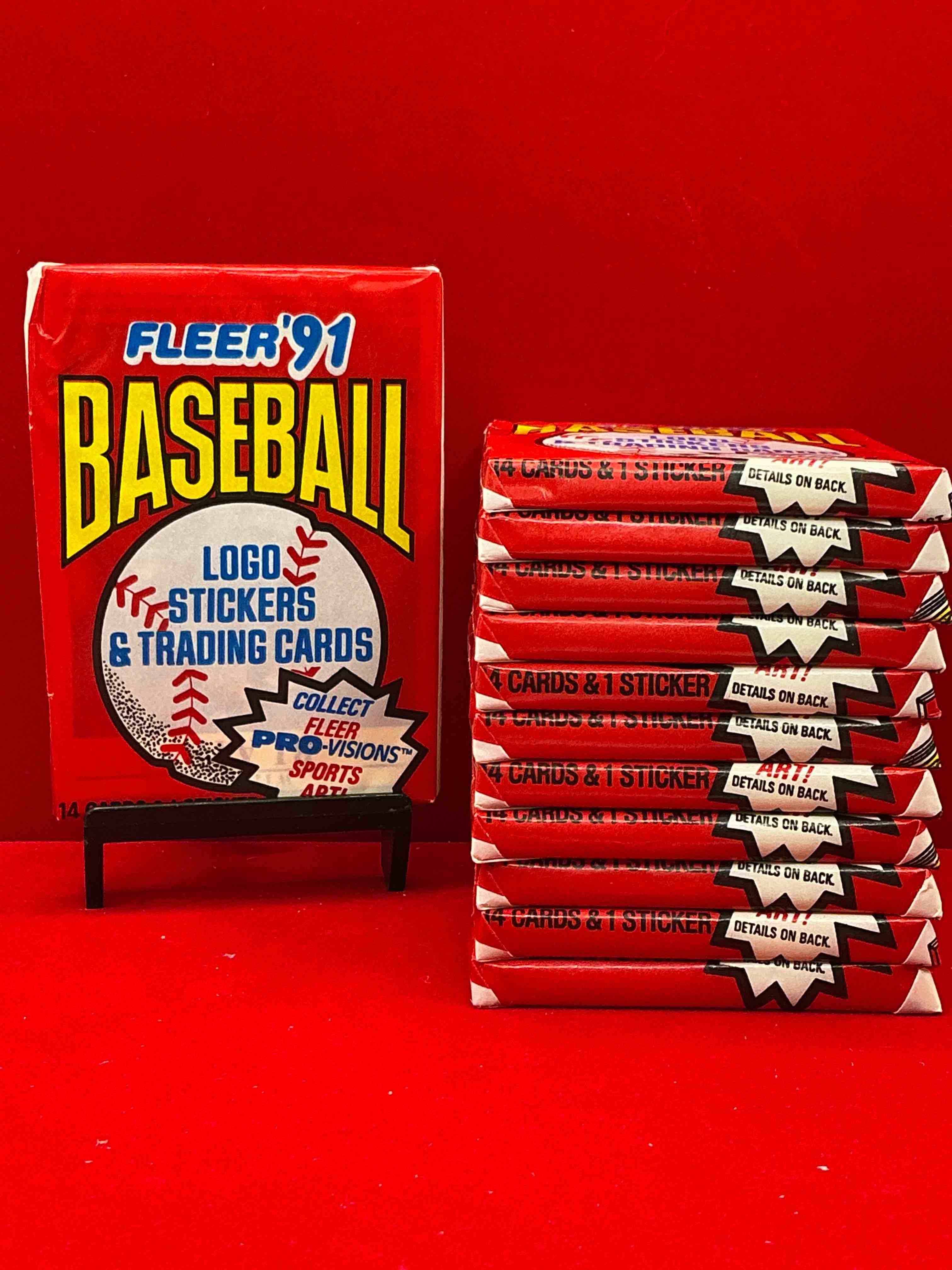 1991 fleer baseball unopened pack, direct from original sealed retail case! search for griffey jr. & barry bonds "generation stars" combo card #710 (psa 10 value $200), nolan ryan, don mattingly & so much more!