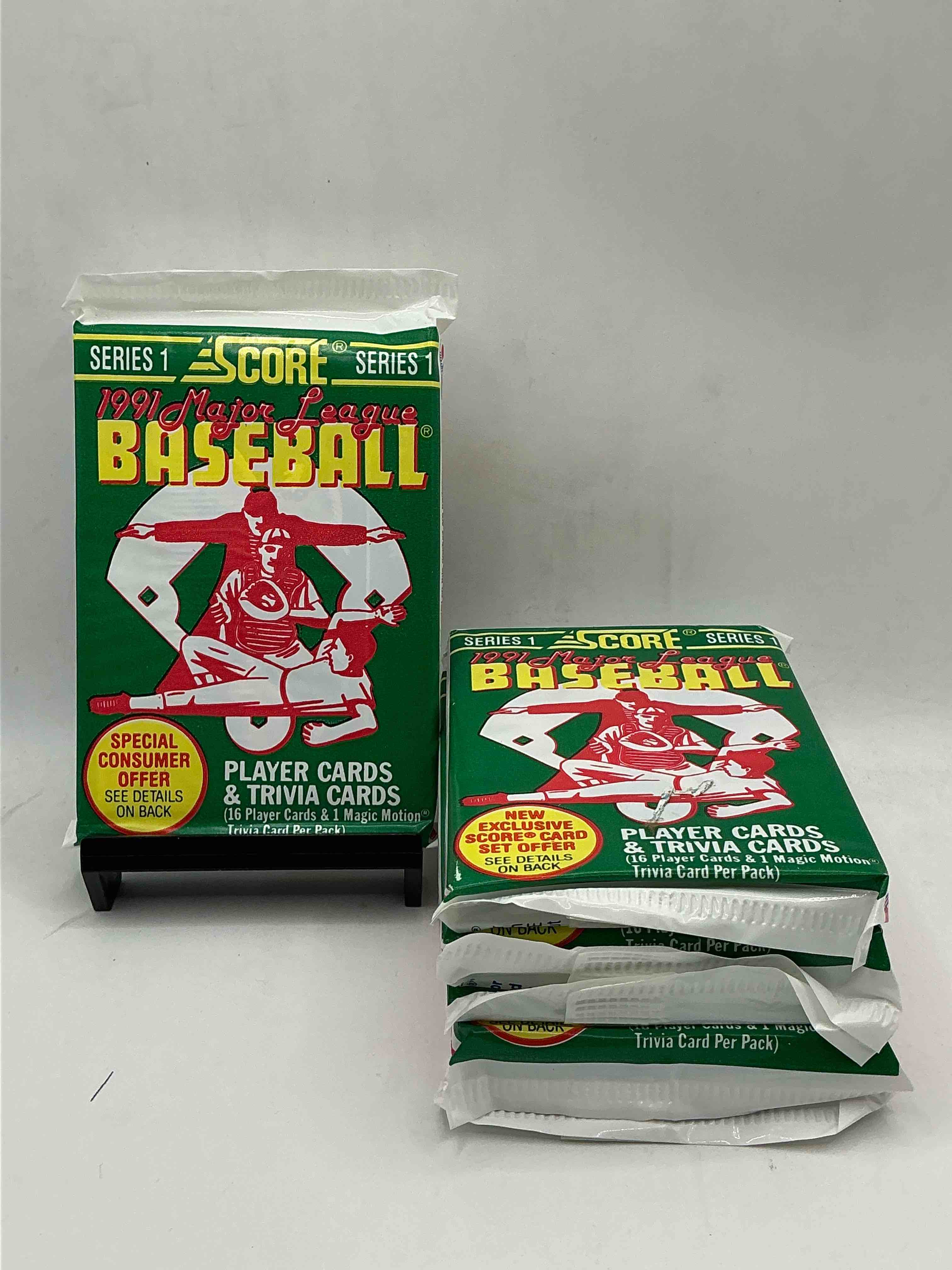 1991 score baseball sealed pack, direct from original retail case! search for bo jackson "bo breaker" card (psa 10 value $200), ken griffey dream team card #892 & so much more! cool & hard to find!