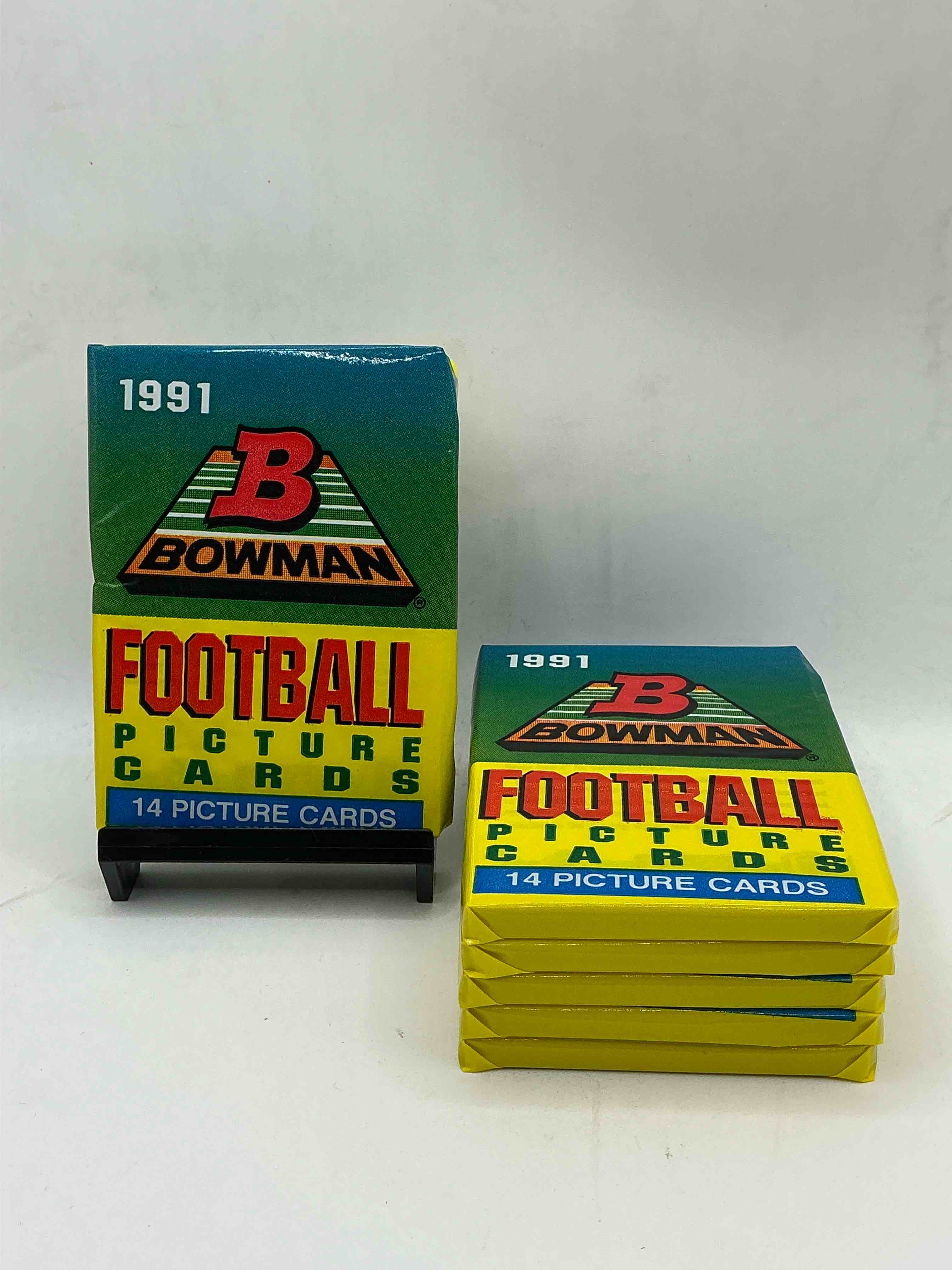 1991 bowman football unopened sports card packs direct from original box! search for valuable emmitt smith cards & other stars! super rare & could have some awesome cards inside!