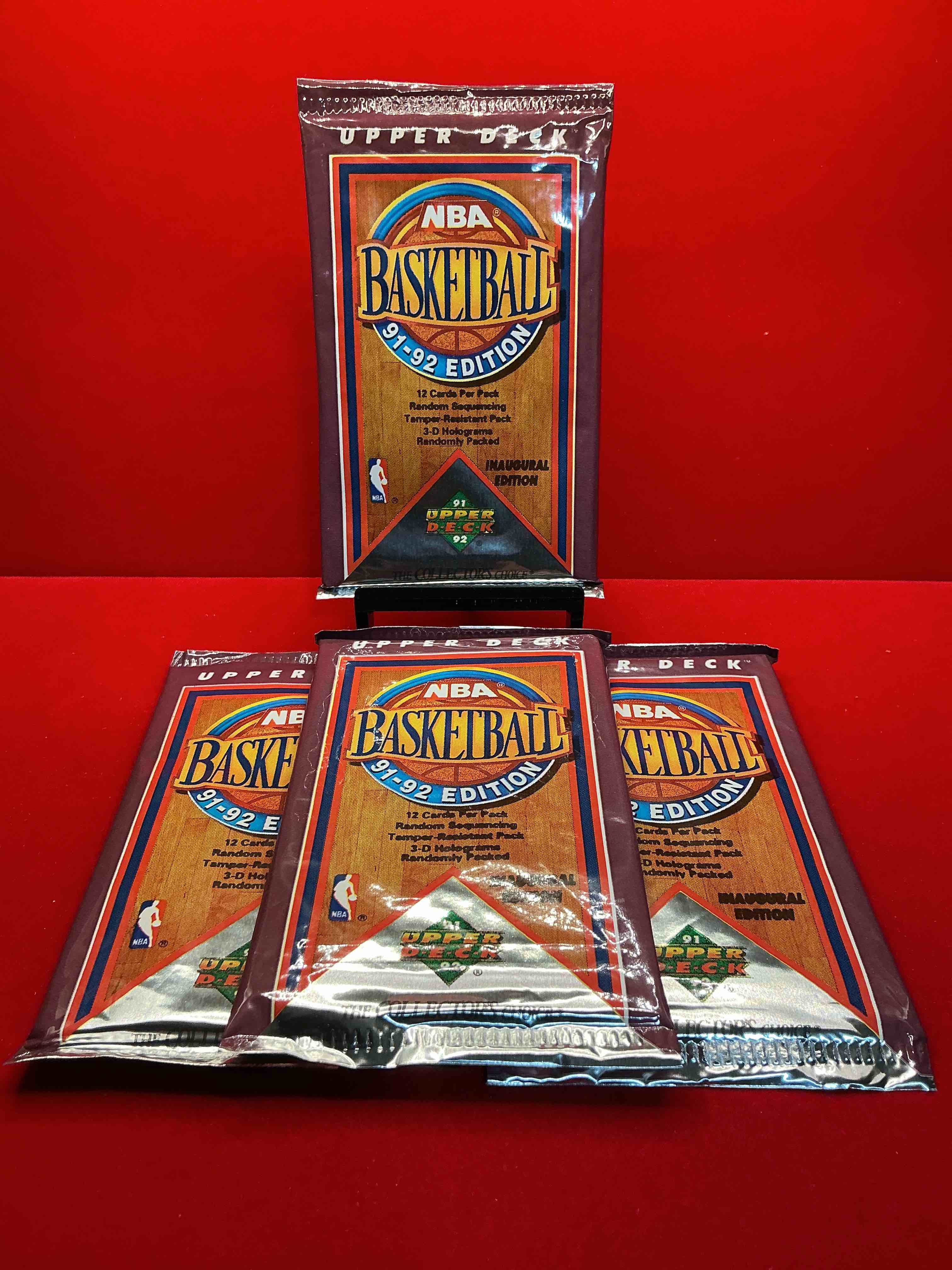 michael jordan?! 1991/92 nba upper deck inaugural edition basketball sealed sports card collectible pack, direct from original retail case! search for valuable michael jordan #44, magic vs. jordan card #34 & so many other cool cards! hard to find & drying up!