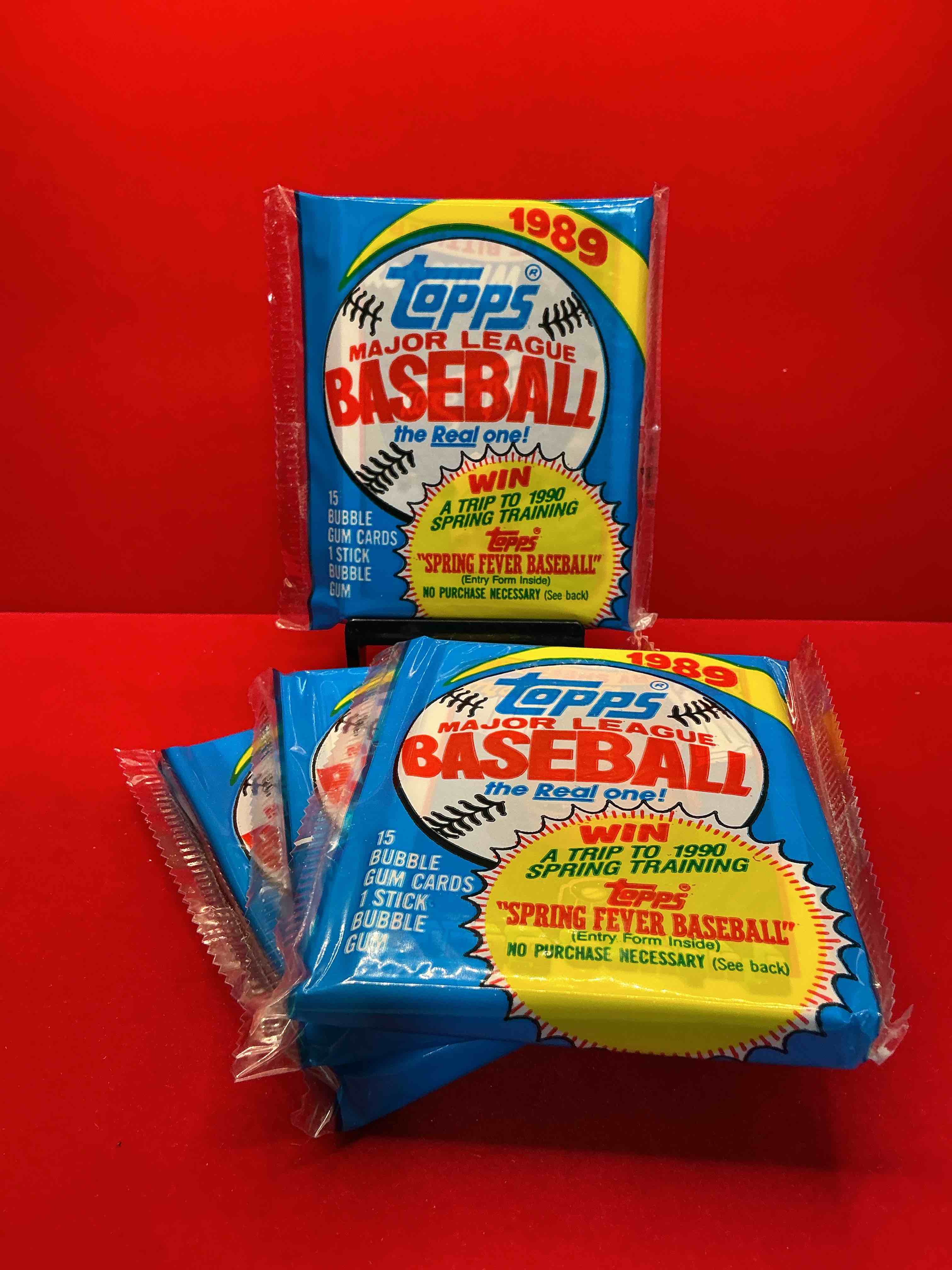 john smoltz & randy johnson rookies!? 1989 topps baseball unopened sports card cello packs! direct from original retail case! search for valuable ken griffey jr. & randy johnson rookie cards as well as valuable bo jackson
