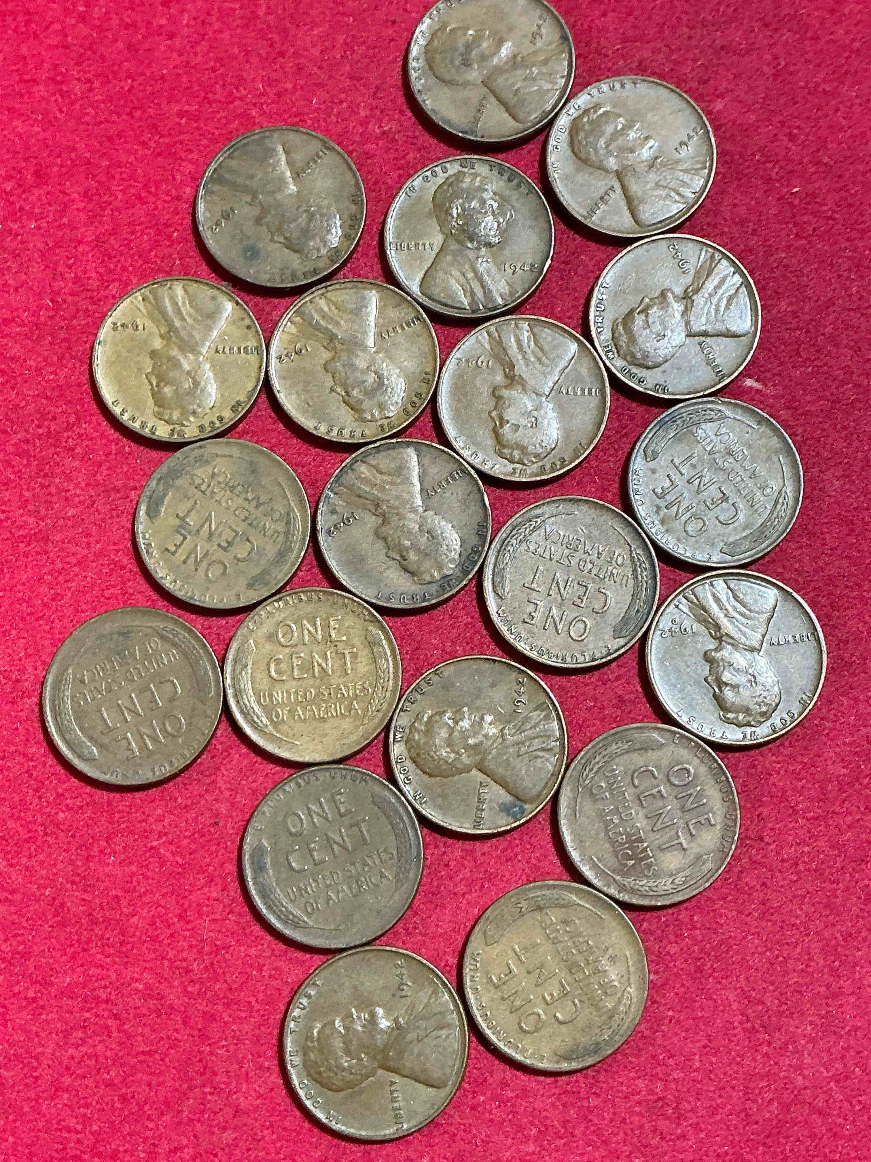Condition photo showing Good Condition for 1942 calling world war 2 buffs!  1942 battle of midway era wheat pennies!  the battle of midway was june 4-7 1942 & was the greatest naval battle in history between america & japan!  own pieces of this era with these genuine 1942 wheat pennies in nice condition!  