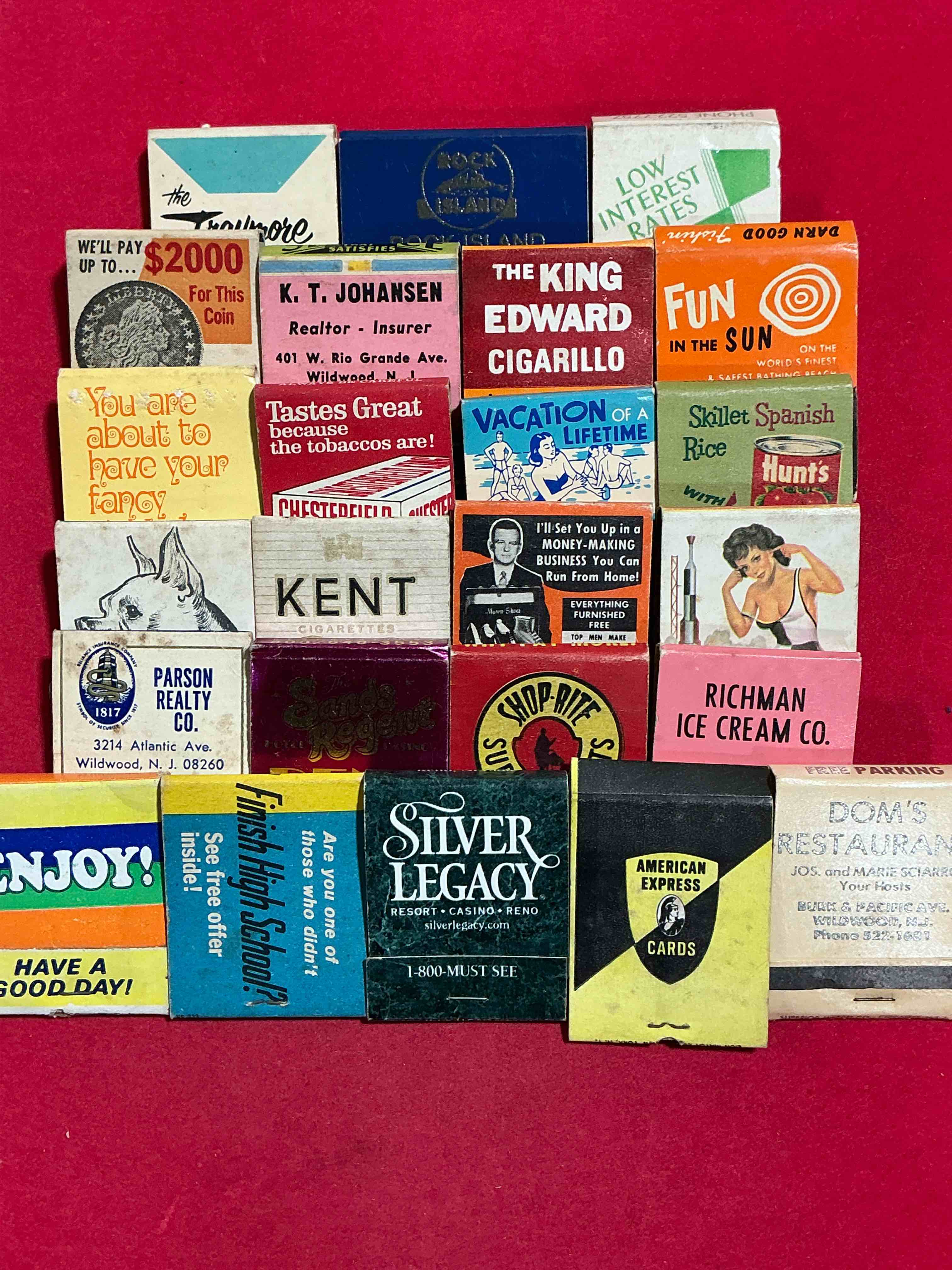 Condition photo showing Good Condition for vintage matchbooks! a crazy hard to collect collection of matchbooks from all over, many from places that no longer exist! collection spans decades & decades! most books are complete with all matches! one of a kind collection! all original & impossible to find anywhere else!