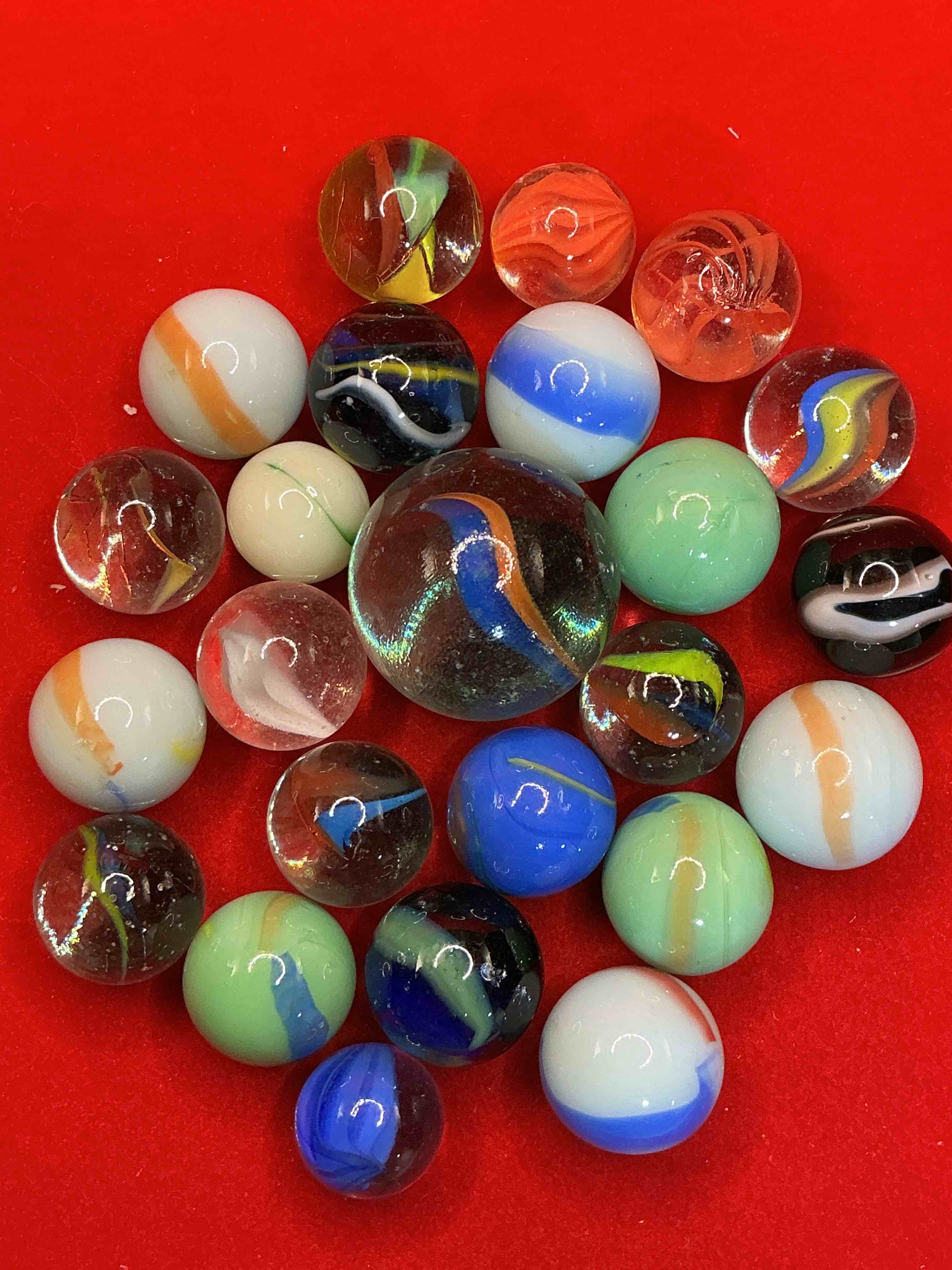 antique glass marbles! genuine stunning marbles lot, some marbles made between the years 1925-1965 & some may be made with uranium! some may are great depression era & even earlier! gorgeous, authentic pieces of history!