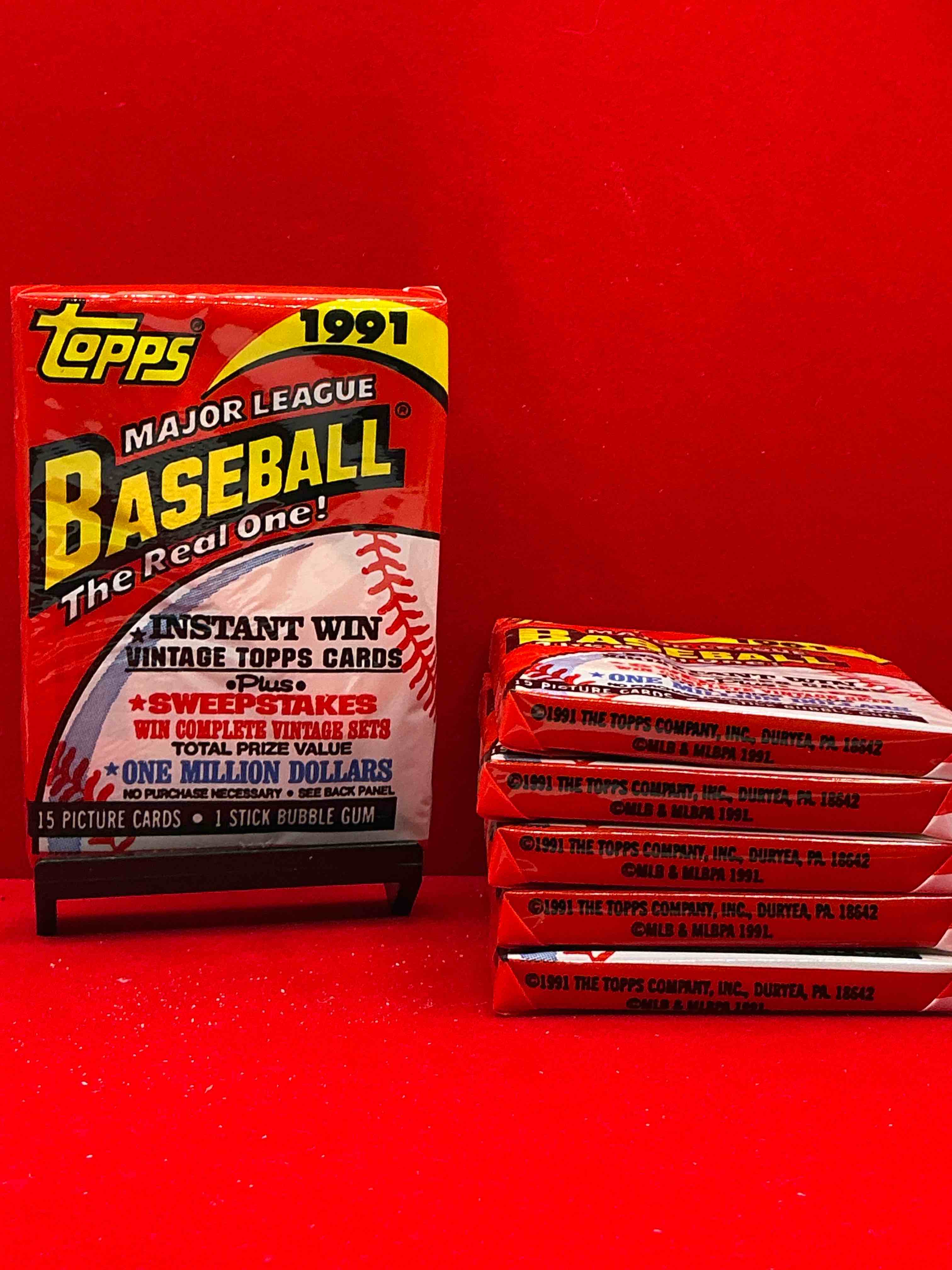 1991 topps traded baseball card unopened packs, straight from box! search for ken griffey jr cards, bo jackson cards & other 80s & 90s stars! perfect baseball packs!