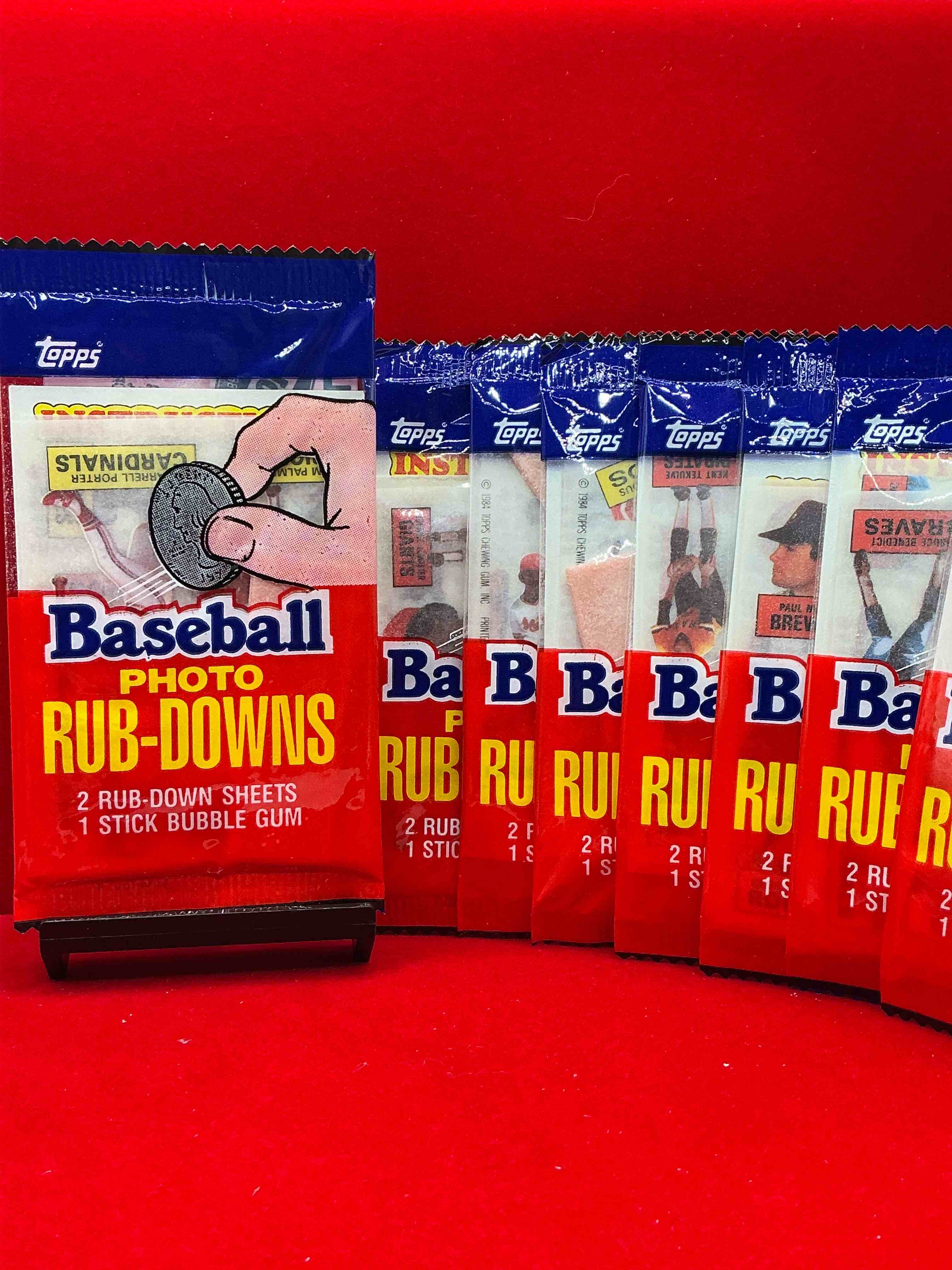 topps 1984 baseball rub downs! super rare mid 80’s baseball packs! super rare & cool!