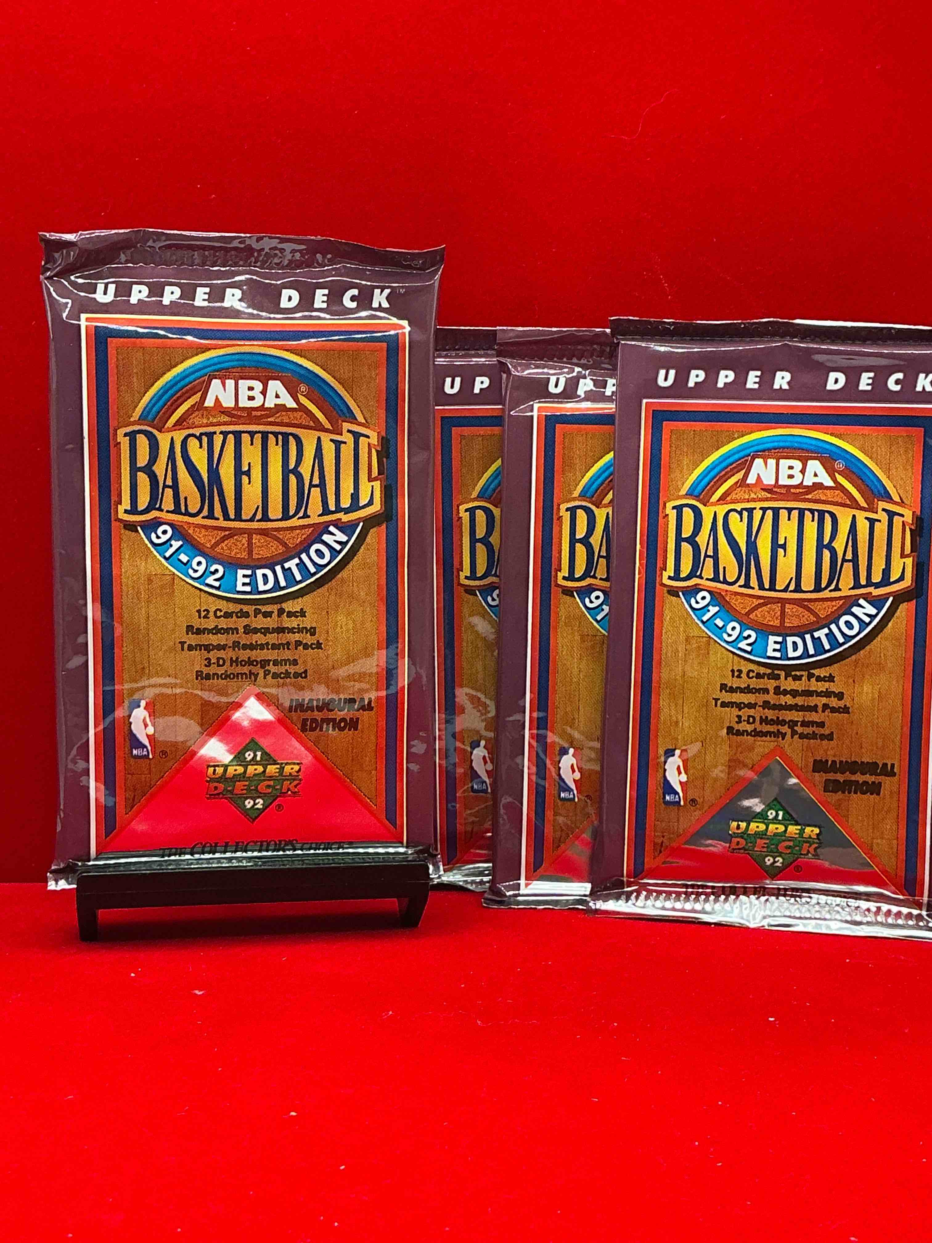michael jordan?! 1991/92 nba upper deck basketball sealed sports card collectible pack, direct from original retail case! search for valuable michael jordan #44, magic vs. jordan card #34 & so many other cool cards! hard to find & drying up!
