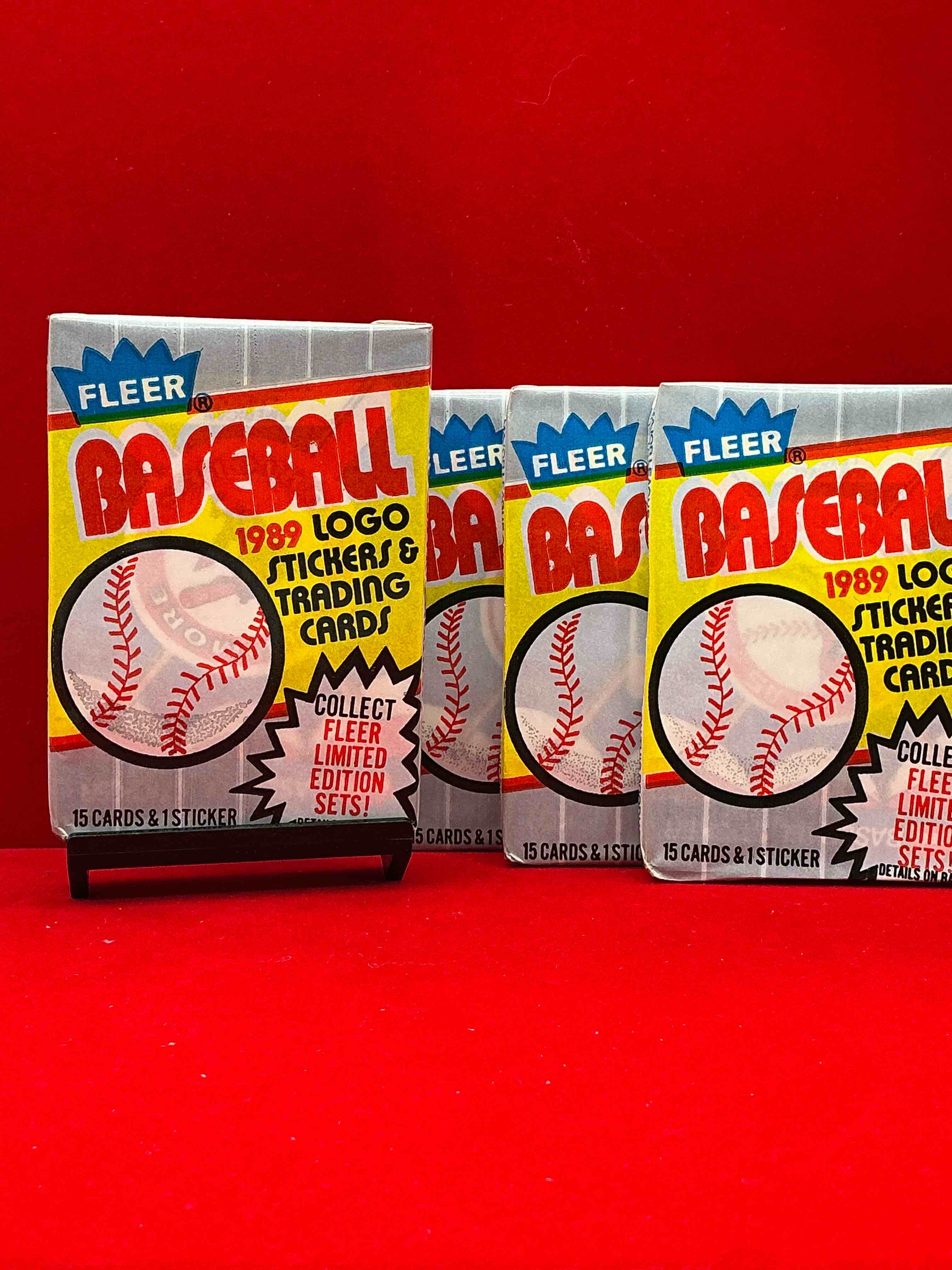loaded! 1989 fleer baseball sports card wax pack, direct from original retail case! this is the place to search for ken griffey jr's true fleer rookie card #548 (psa 10 value $175+) & billy ripken & randy johnson rookie error cards worth thousands! getting harder & harder to find!