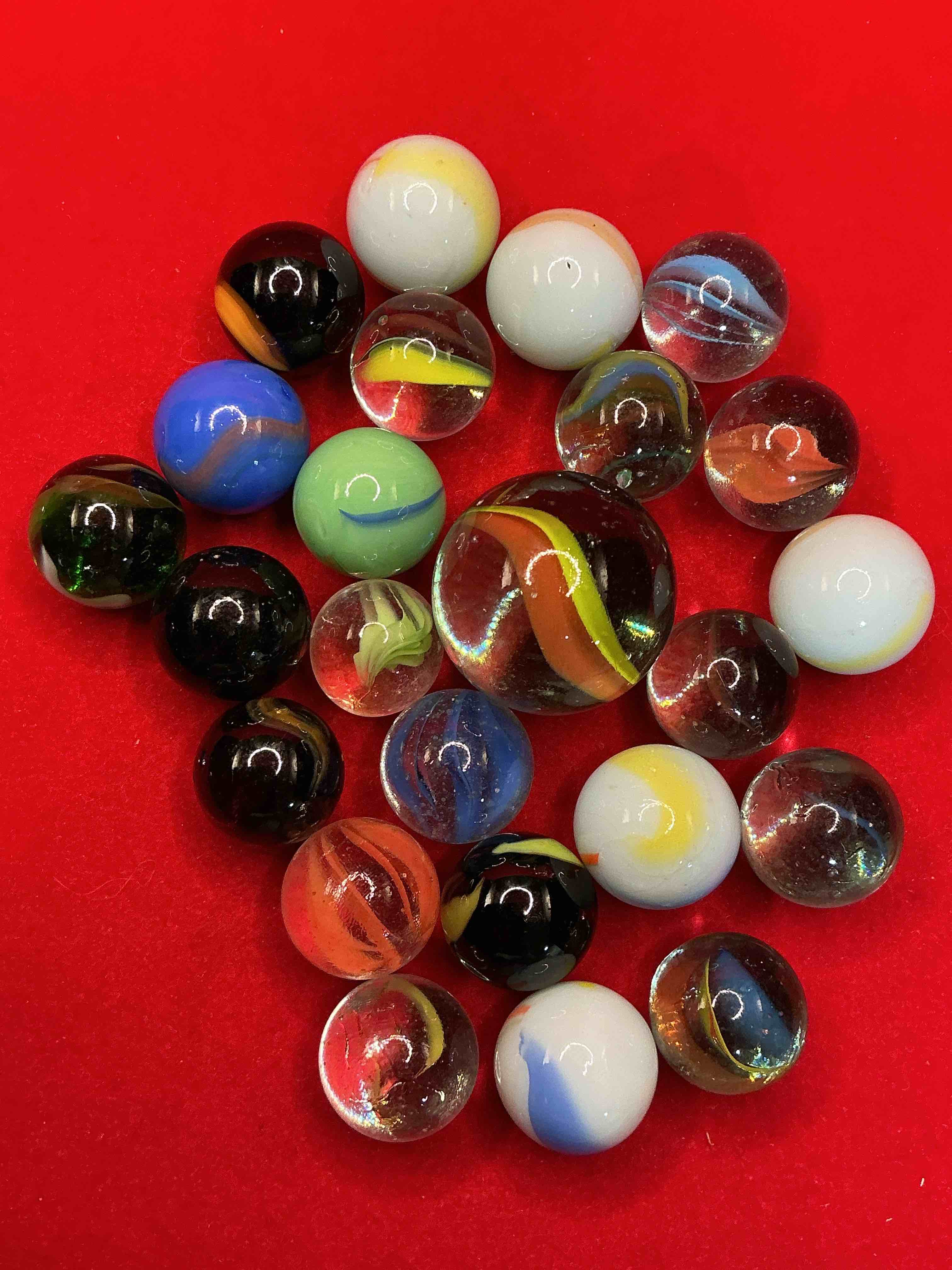 antique glass marbles! genuine stunning marbles lot, some marbles made between the years 1925-1965 & some may be made with uranium! some may are great depression era & even earlier! gorgeous, authentic pieces of history!  