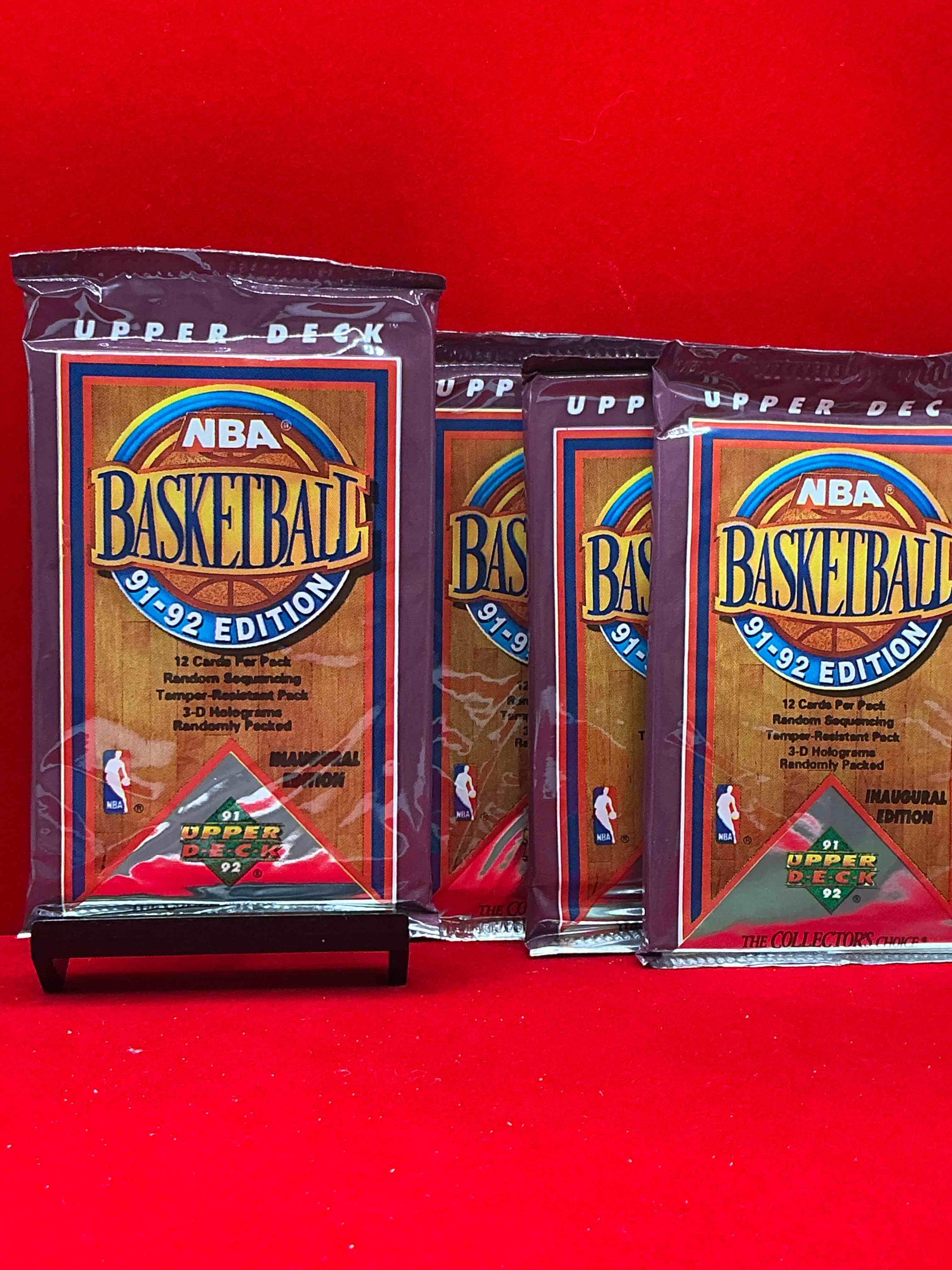 michael jordan?! 1991/92 nba upper deck basketball sealed sports card collectible pack, direct from original retail case! search for valuable michael jordan #44, magic vs. jordan card #34 & so many other cool cards! hard to find & drying up!