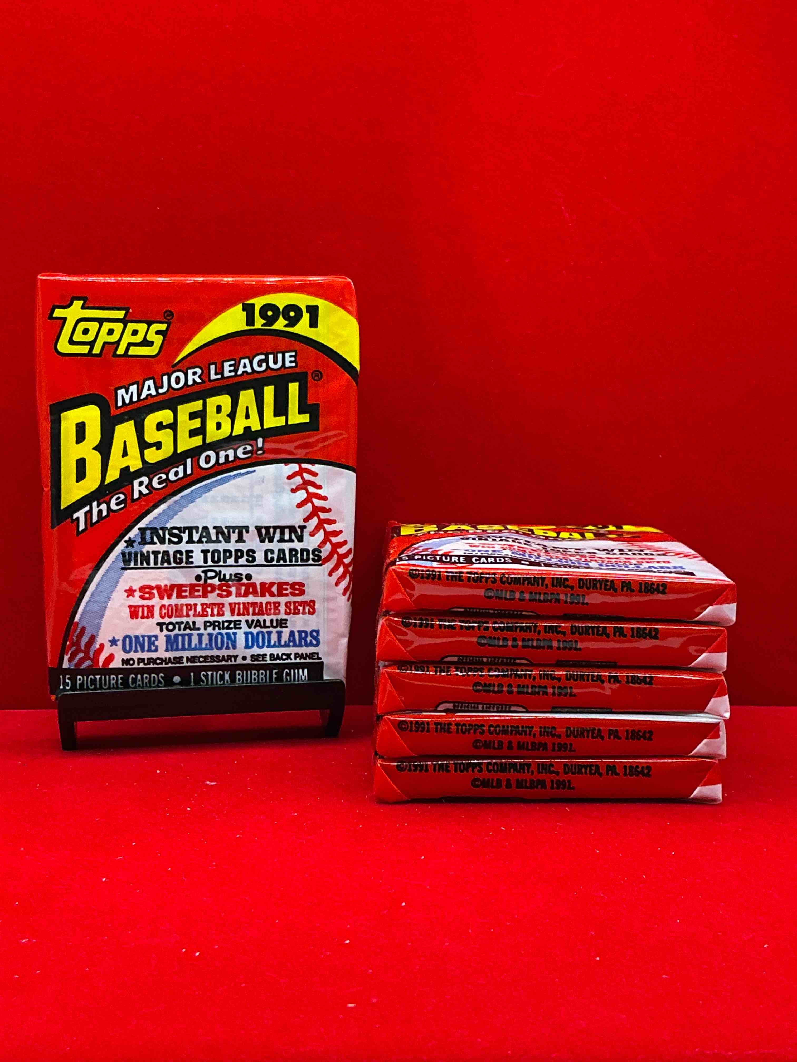 1991 topps traded baseball card unopened packs, straight from box! search for ken griffey jr cards, bo jackson cards & other 80s & 90s stars! perfect baseball packs!