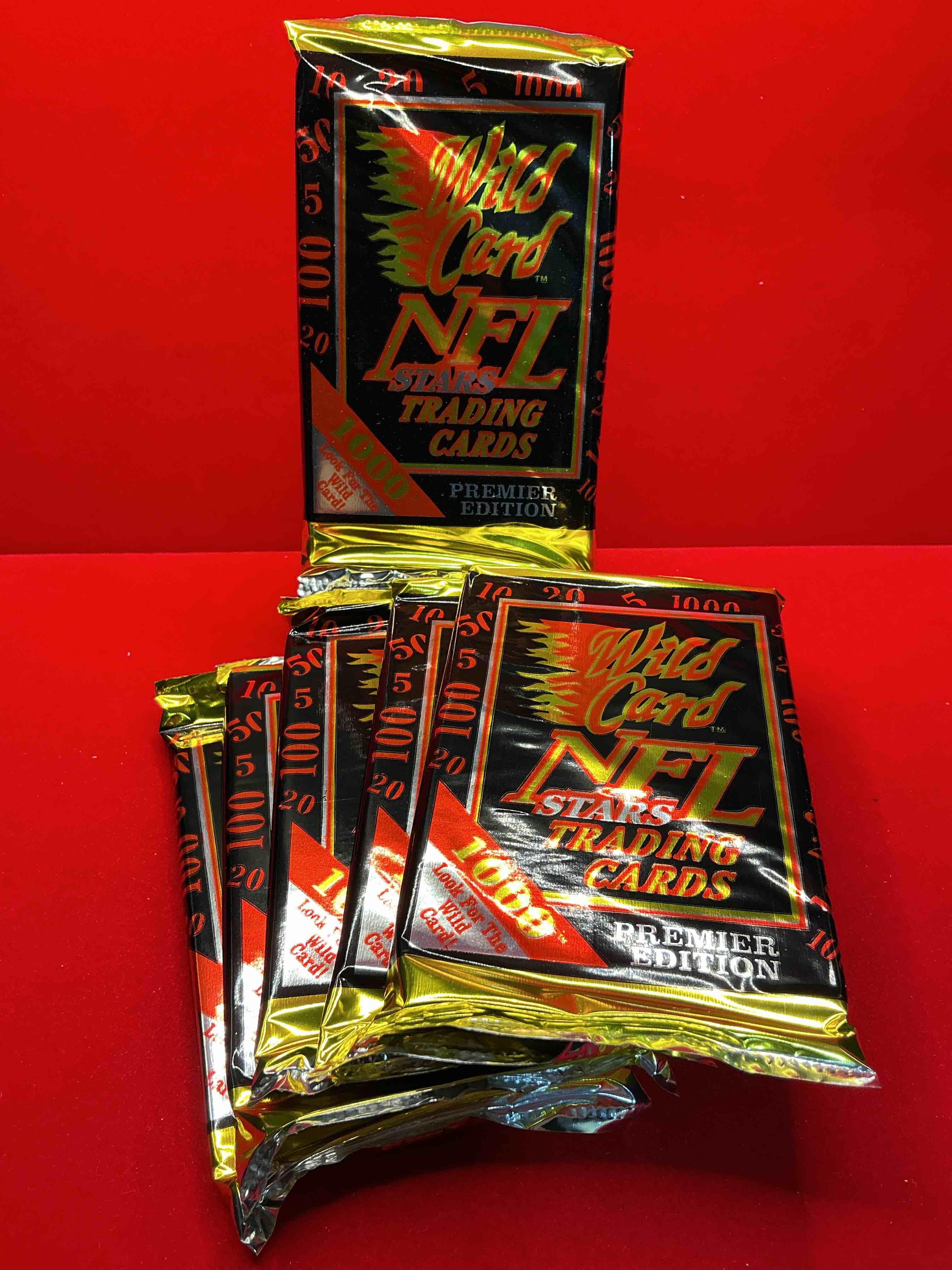 wildcard nfl football unopened packs! 1992 wildcard football series one 15 cards in each pack! wow! perfect for any football fan!