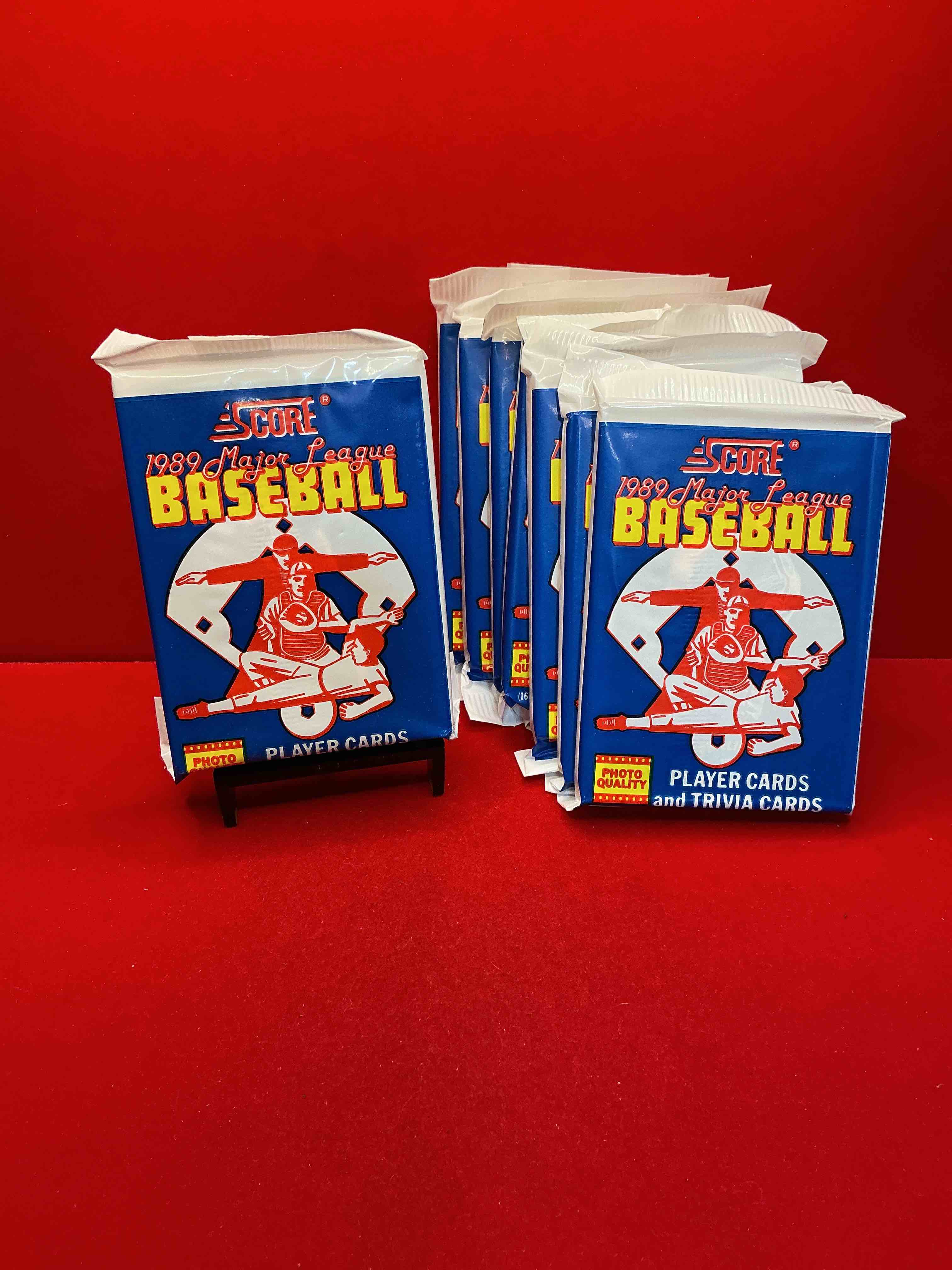1989 score baseball sealed sports collectible card pack, direct from original retail case! search for valuable don mattingly #1 & so many cool nostalgic 80's players!