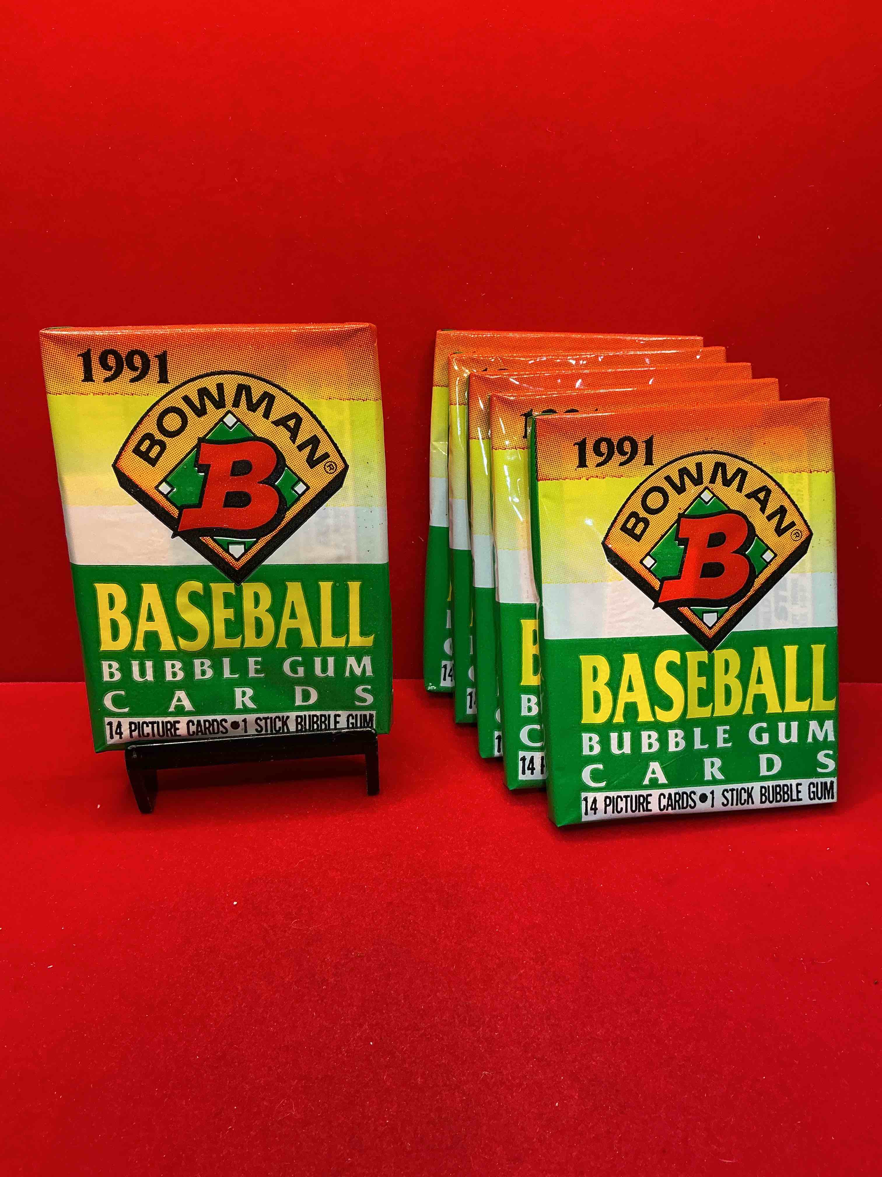 1991 bowman baseball unopened wax packs, direct from original retail case! search for early barry bonds, ken griffey jr. & more!