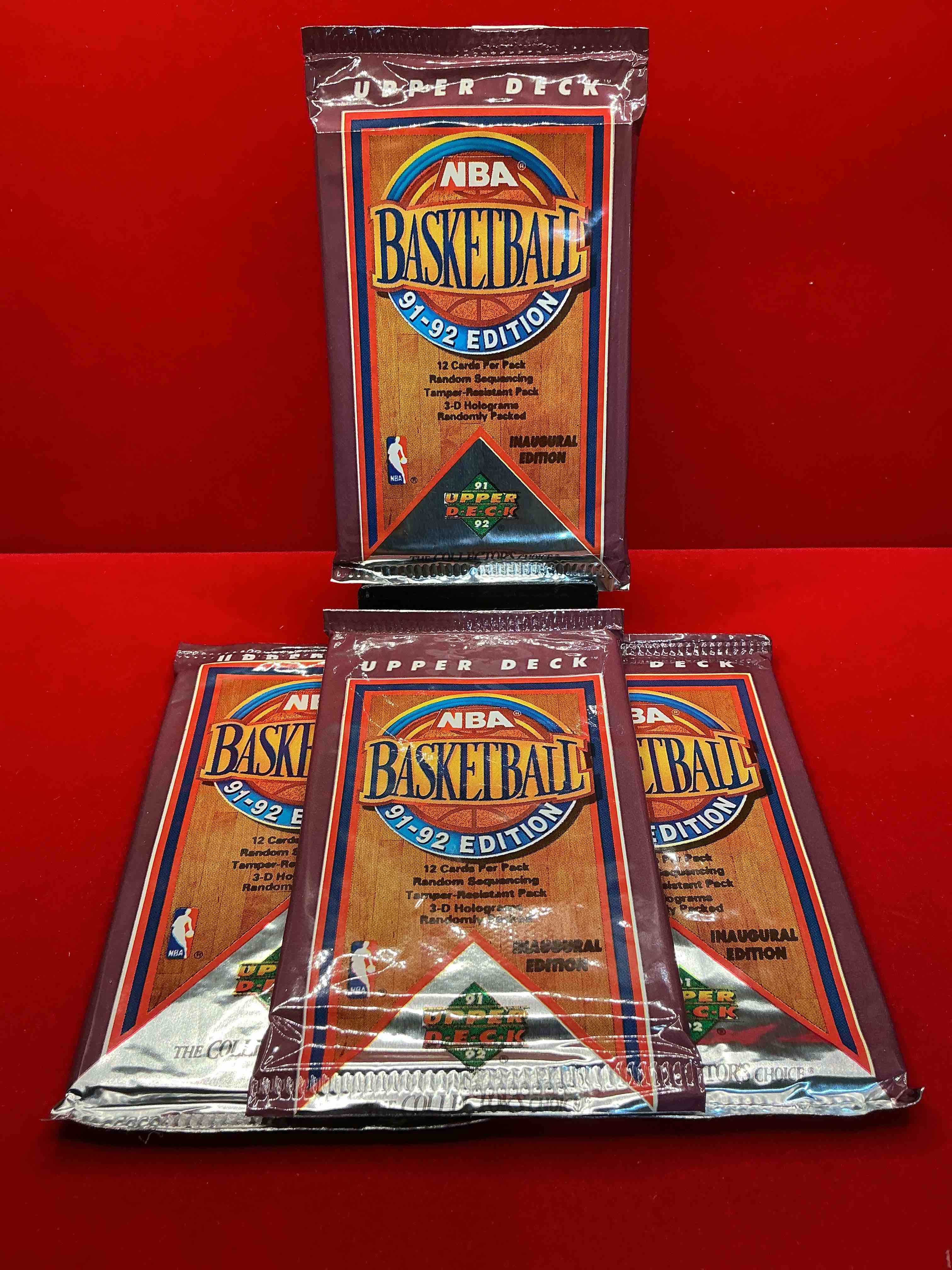 michael jordan?! 1991/92 nba upper deck inaugural edition basketball sealed sports card collectible pack, direct from original retail case! search for valuable michael jordan #44, magic vs. jordan card #34 & so many other cool cards! hard to find & drying up!