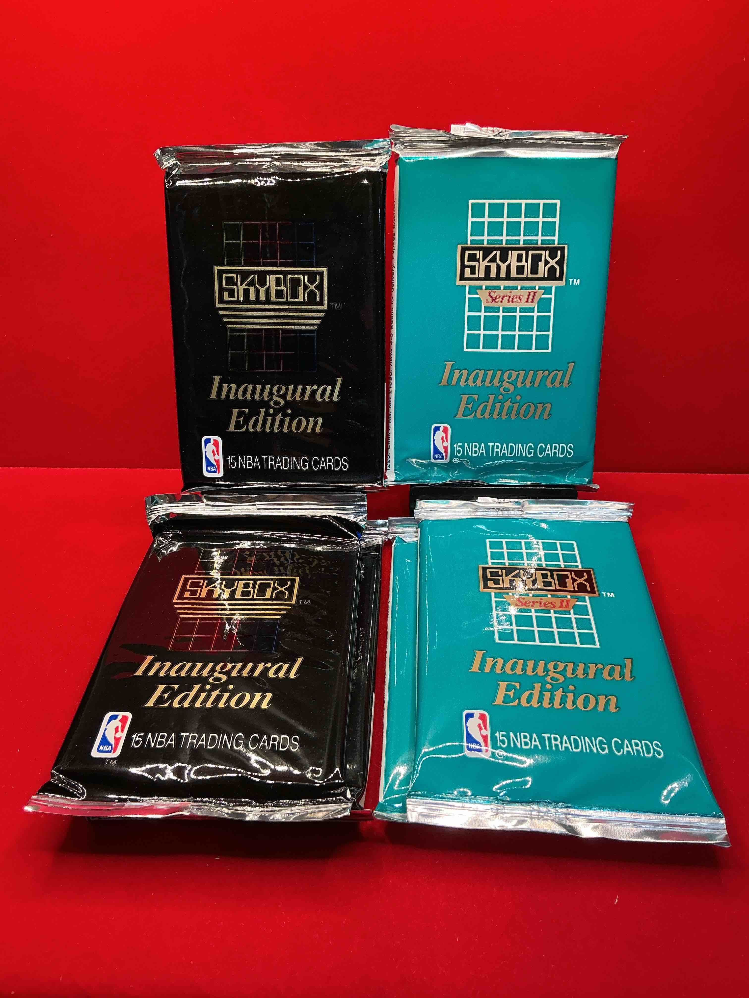 michael jordan, magic johnson & more! search for so many nba legends & stars! 1990-91 skybox unopened packs, series i & 2! direct from original box! these packs are sought after for their eye-catching teal look & awesome cards! search for valuable michael jordan, larry bird & magic johnson cards! along with other stars!