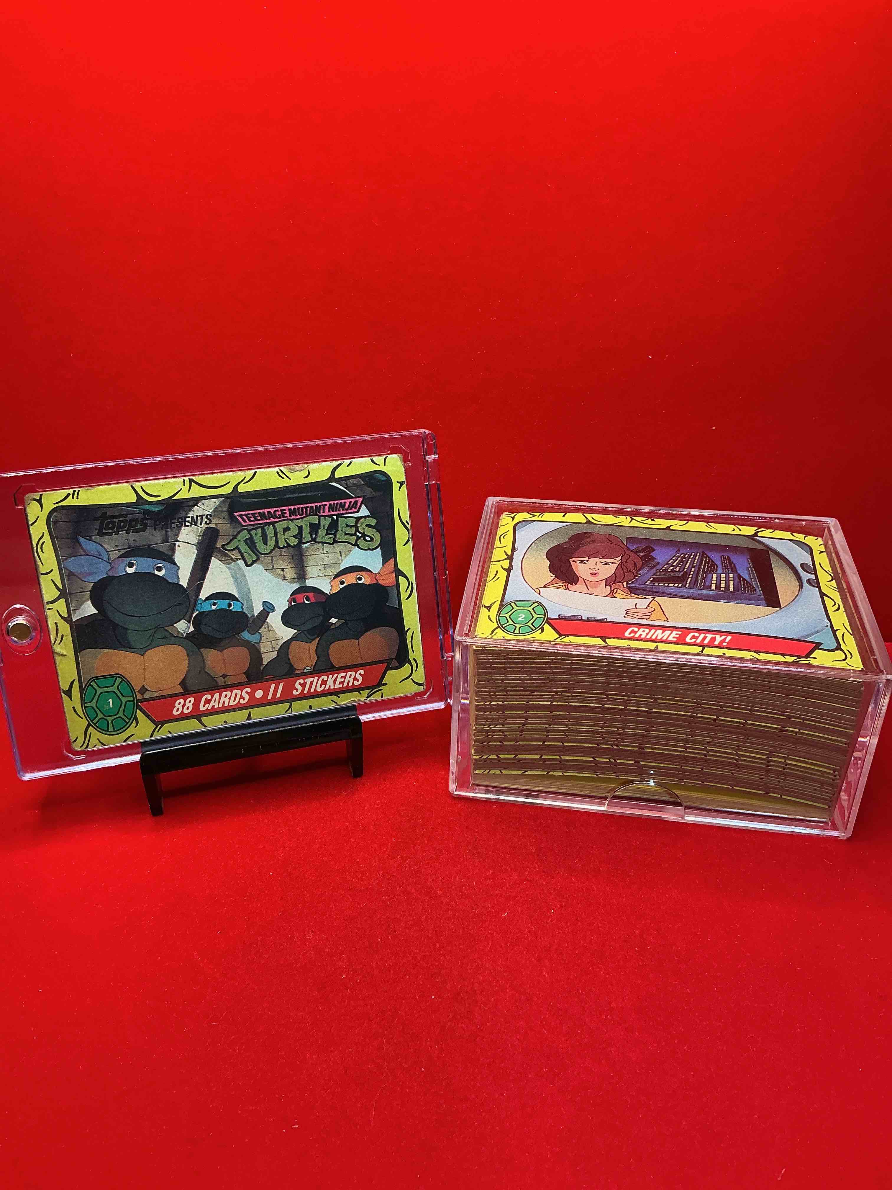 1989 ninja turtle wow!  totally complete original, authentic teenage mutant ninja turtles complete trading card & stickers!  all 88 cards & 11 stickers included, for a total qty of 99! excellent condition!  your chance to own a genuine tmnt original serious collectible! 
