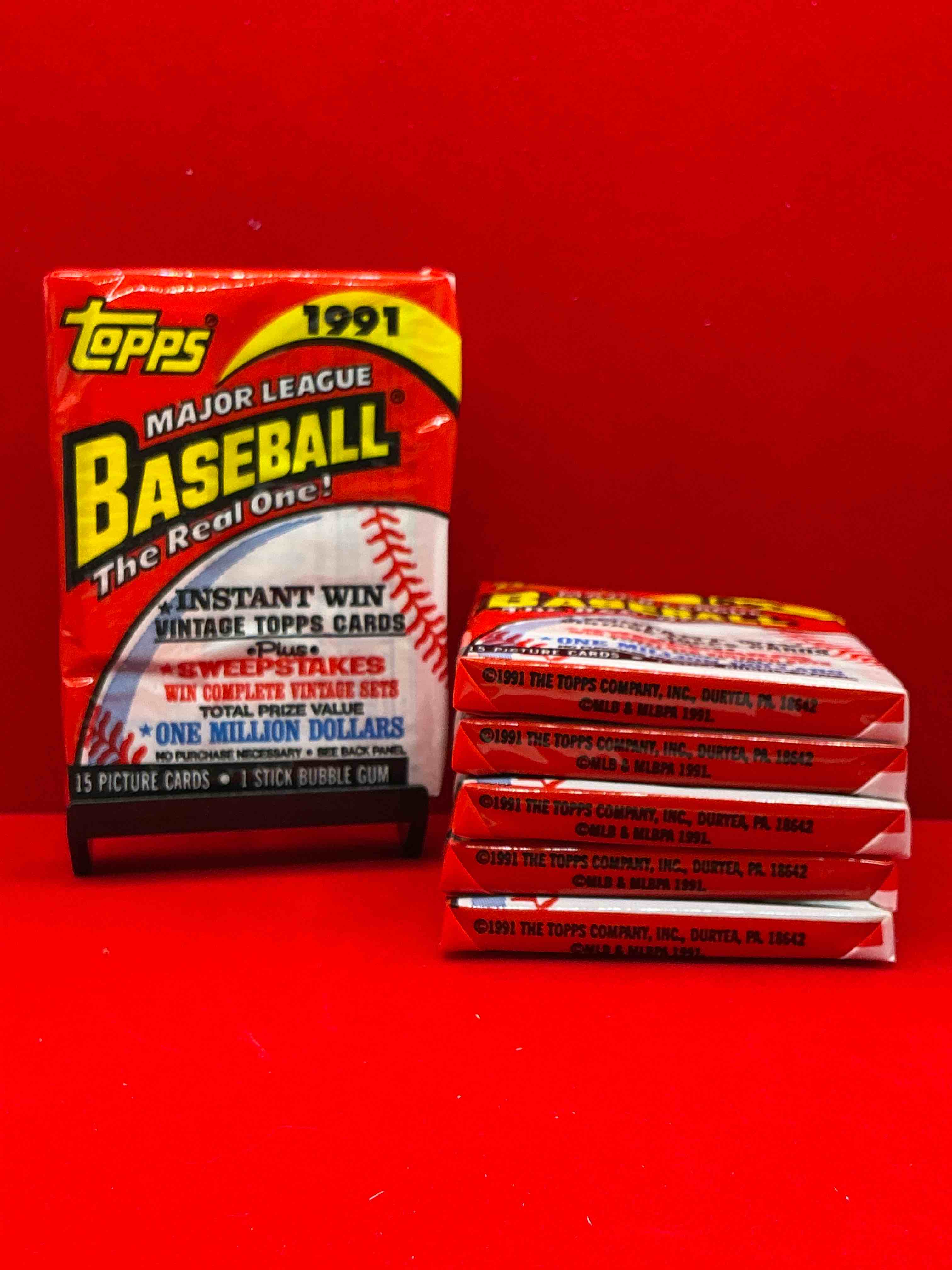 1991 topps traded baseball card unopened packs, straight from box! search for ken griffey jr cards, bo jackson cards & other 80s & 90s stars! perfect baseball packs!