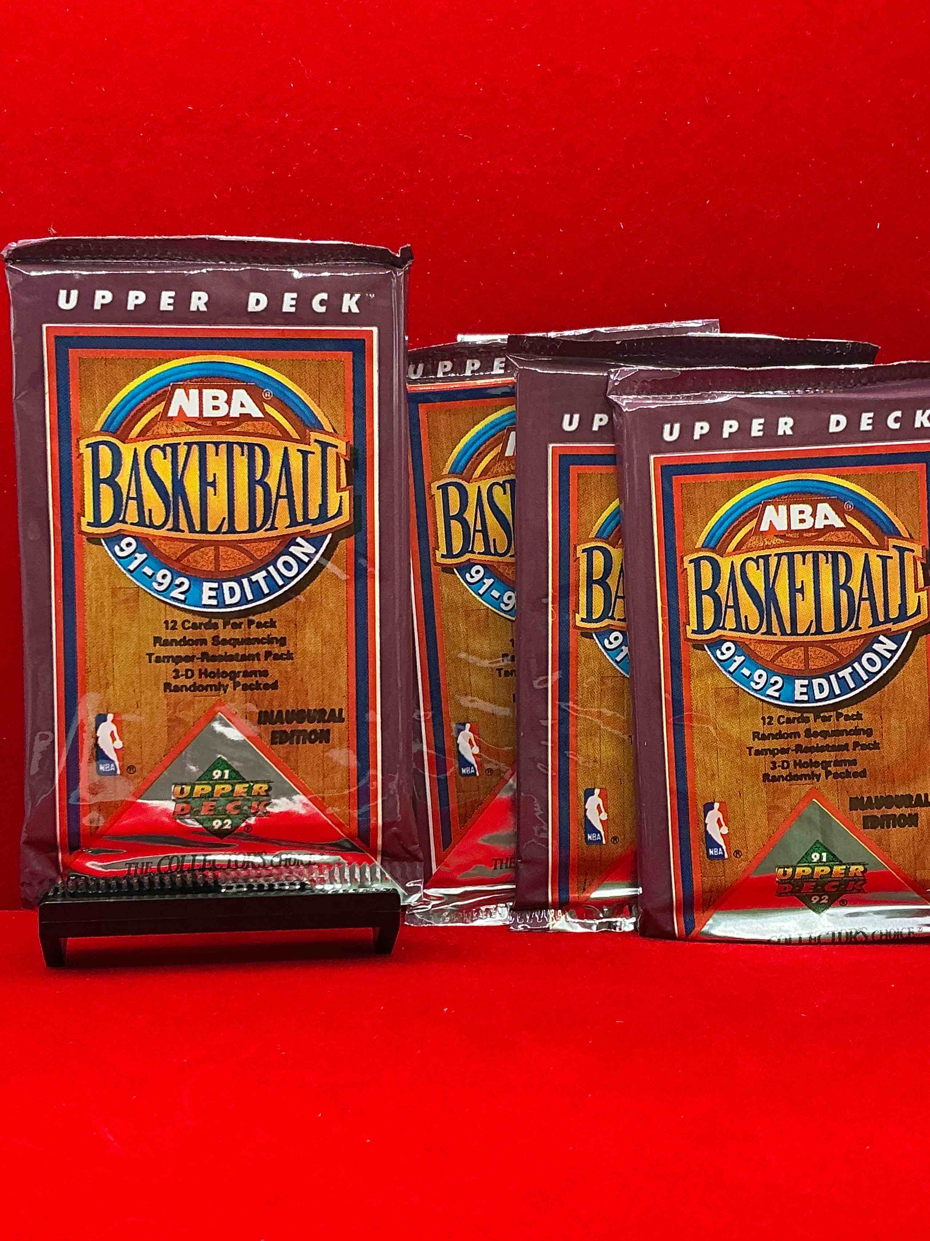 michael jordan?! 1991/92 nba upper deck basketball sealed sports card collectible pack, direct from original retail case! search for valuable michael jordan #44, magic vs. jordan card #34 & so many other cool cards! hard to find & drying up!