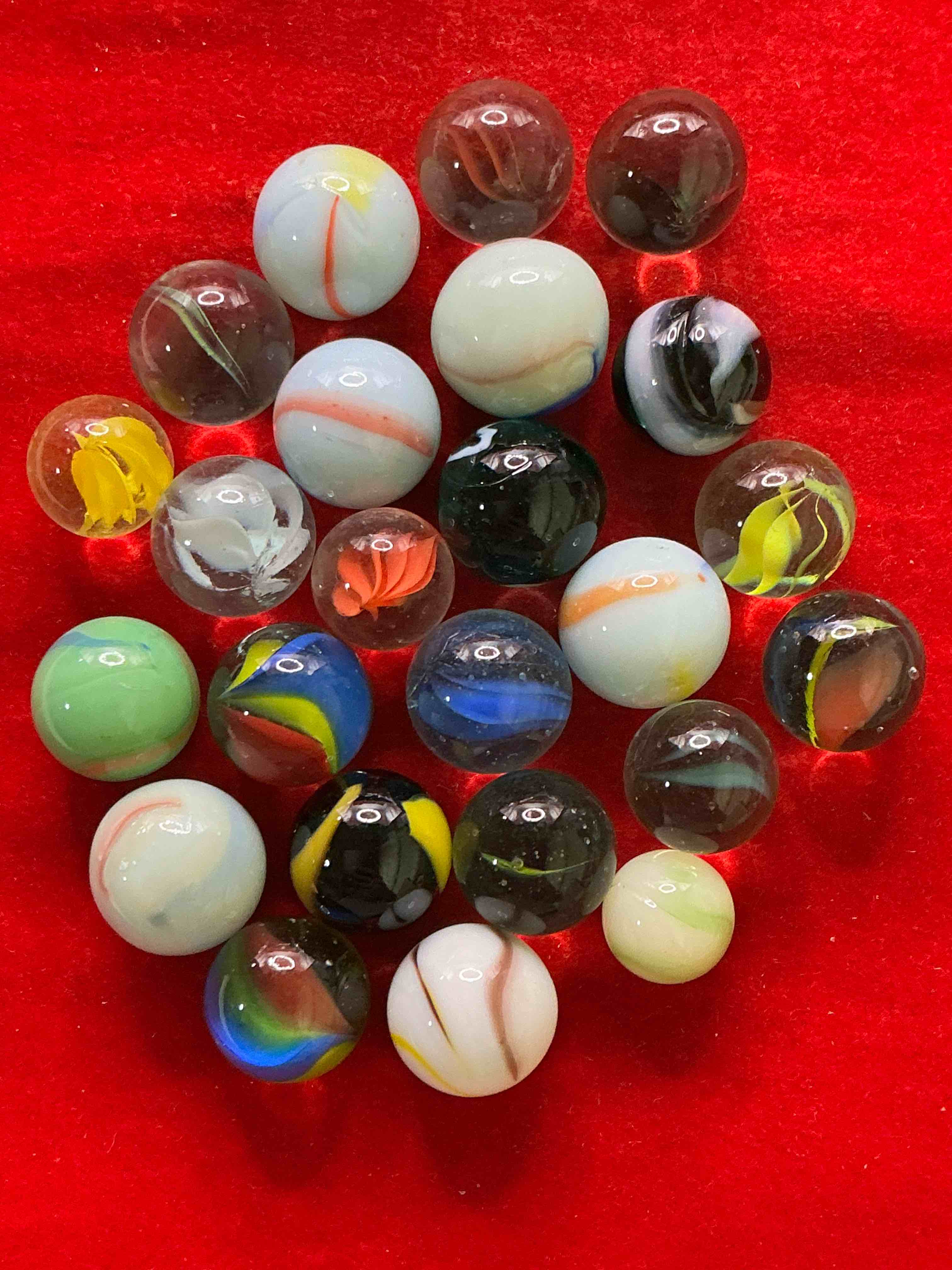 antique glass marbles! genuine stunning marbles lot, some marbles made between the years 1925-1965 & some may be made with uranium! some may are great depression era & even earlier! gorgeous, authentic pieces of history!  