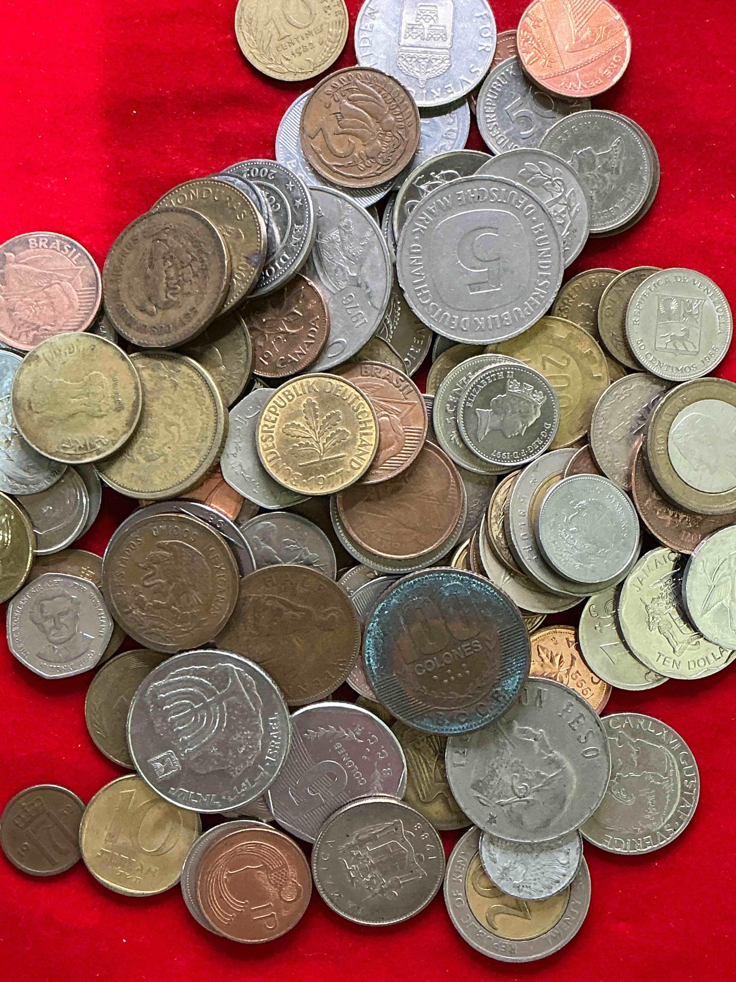 Condition photo showing Good Condition for world coins, antique & vintage! each lot is unique! many different years, countries, sizes & exotic places. this cool collection of antique coins from around the world is loads of fun! have fun identifying each coin & country as a great educational tool! a great investment too!