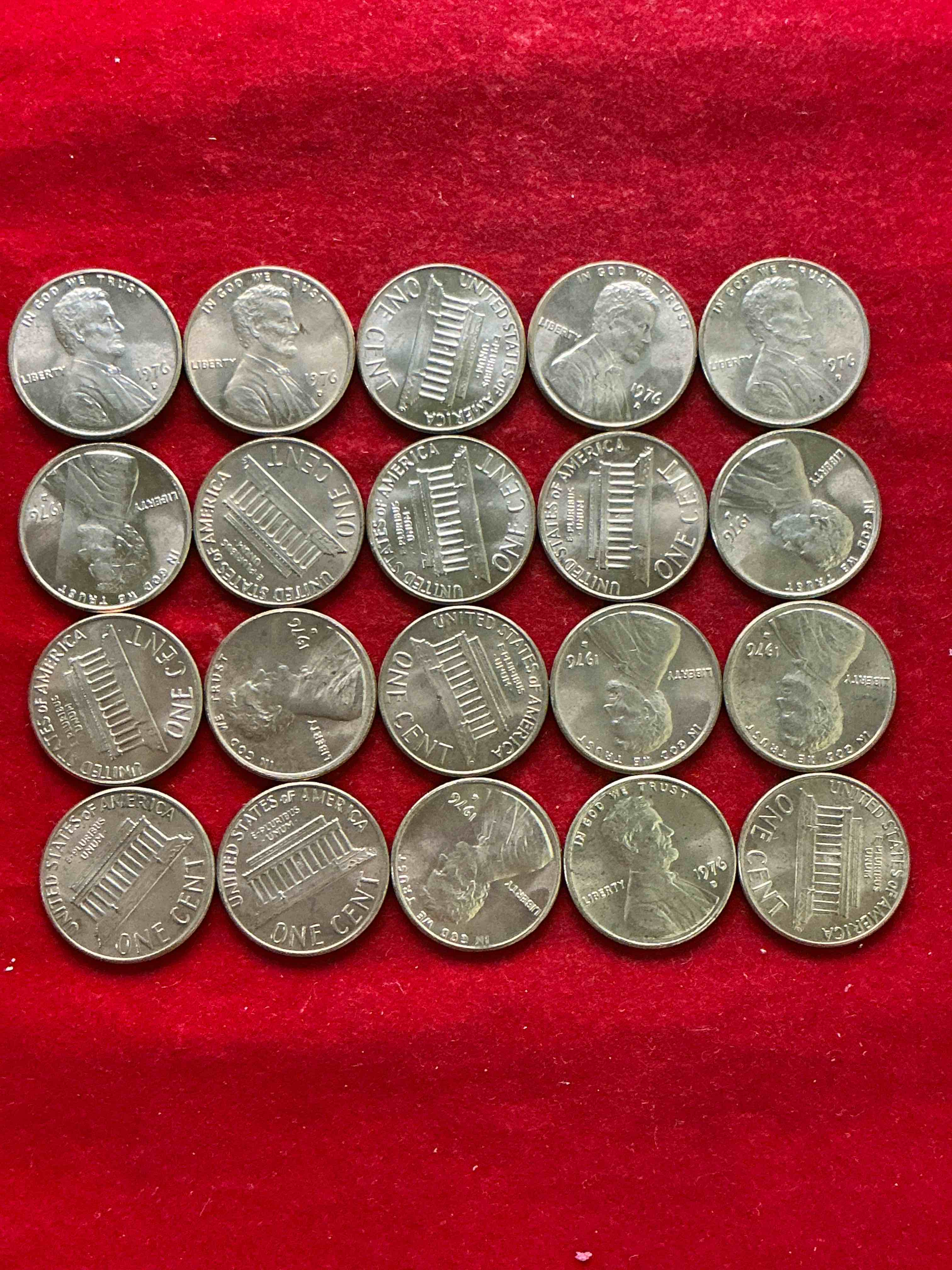 1976 brilliant uncirculated america 200 year anniversary pennies! celebrate america’s bicentennial with the unc brilliant 1976 pennies, direct from the original bank rolls! these pennies have not seen the light of day since 1976, wow! serious collector items!