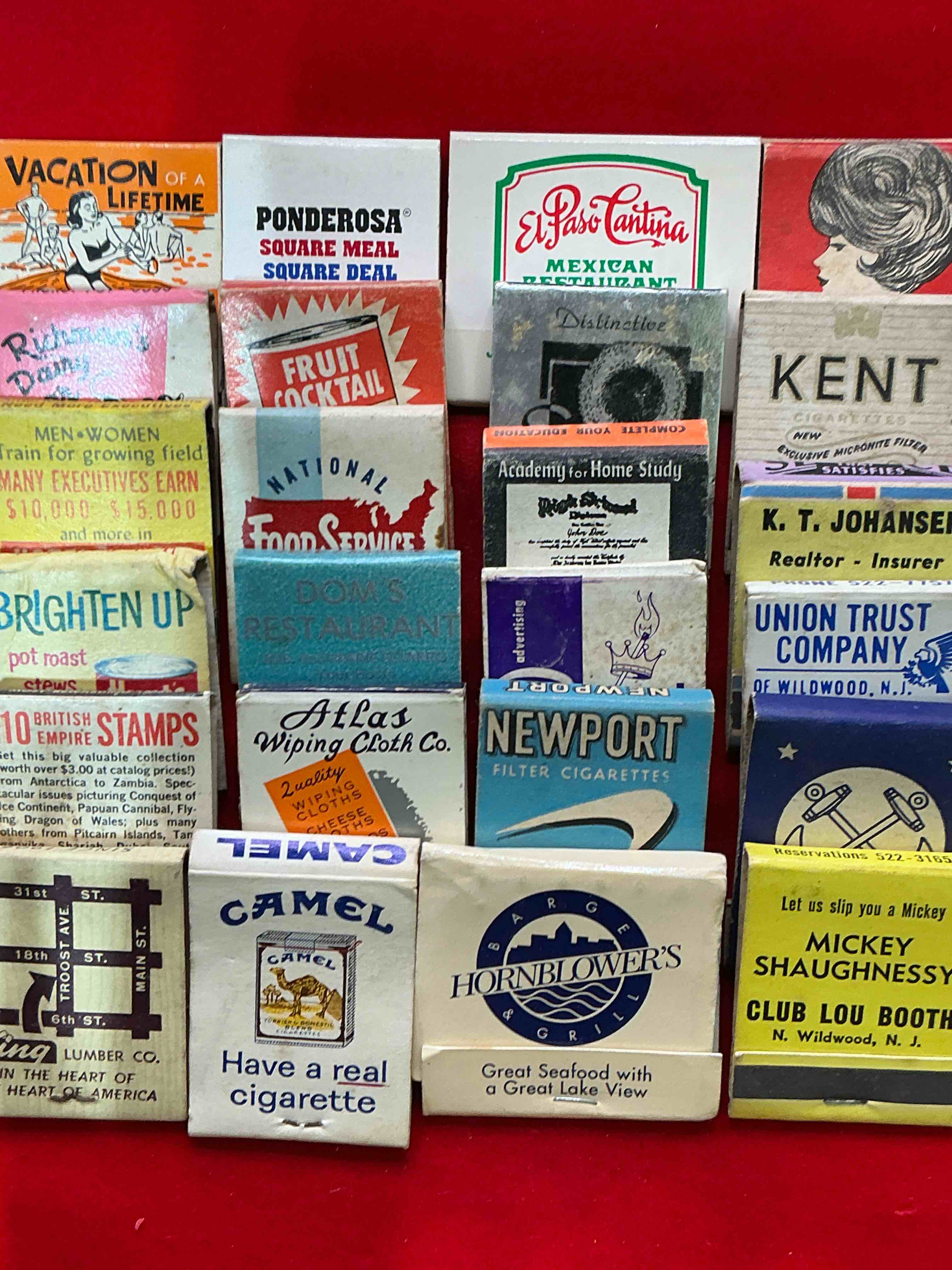 Condition photo showing Good Condition for vintage matchbooks!  a crazy hard to collect collection of matchbooks from all over, many from places that no longer exist!  collection spans decades & decades!  most books are complete with all matches!  one of a kind collection!  all original & impossible to find anywhere else!