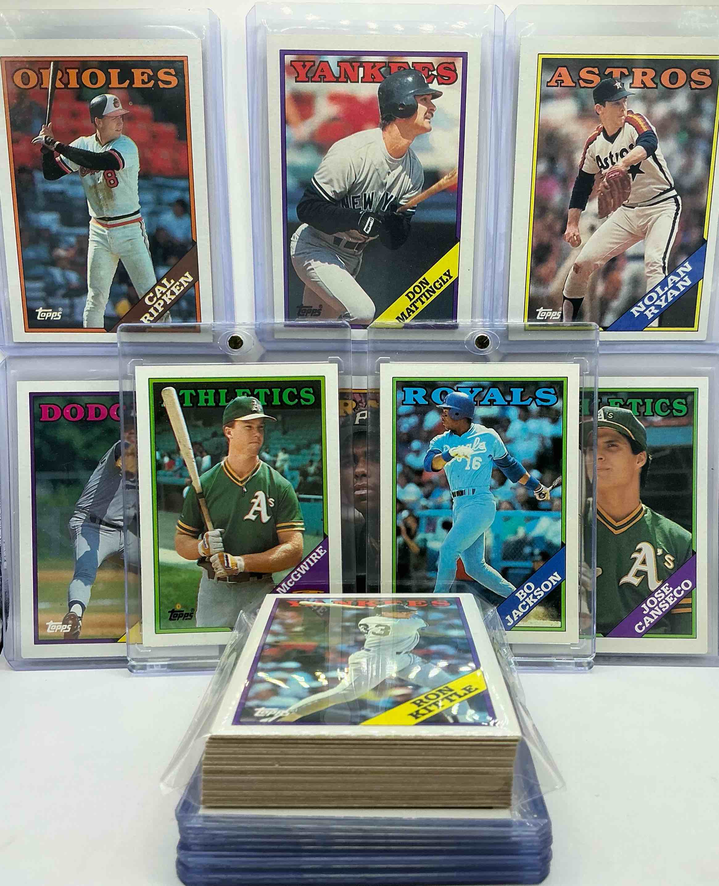 mark mcgwire topps all star rookie card! 1988 topps baseball cards… some of the best players to ever play the game! bo jackson, don mattingly, mark mcgwire, nolan ryan, cal ripken, barry bonds, bobby bonilla & more! insane 50 card lot, heroes & commons!