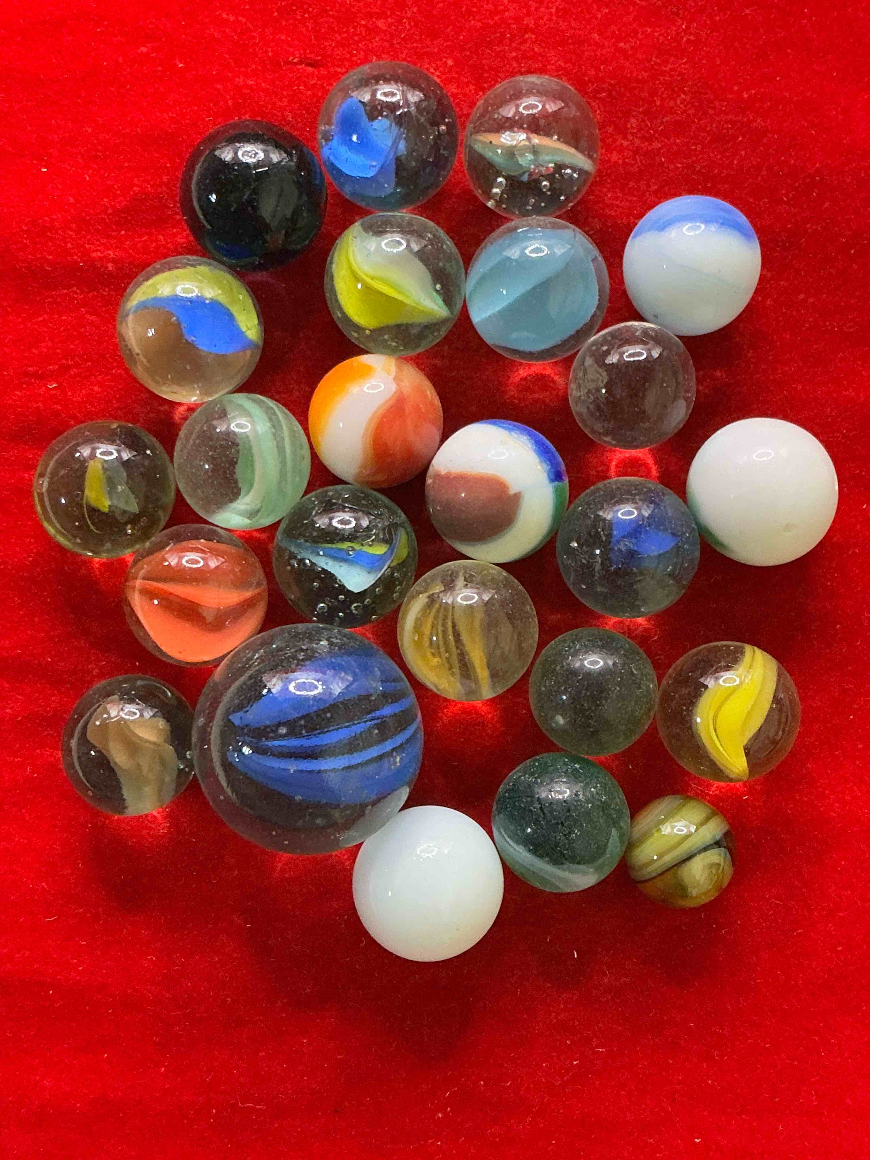 antique glass marbles! genuine stunning marbles lot, some marbles made between the years 1925-1965 & some may be made with uranium! some may are great depression era & even earlier! gorgeous, authentic pieces of history!  