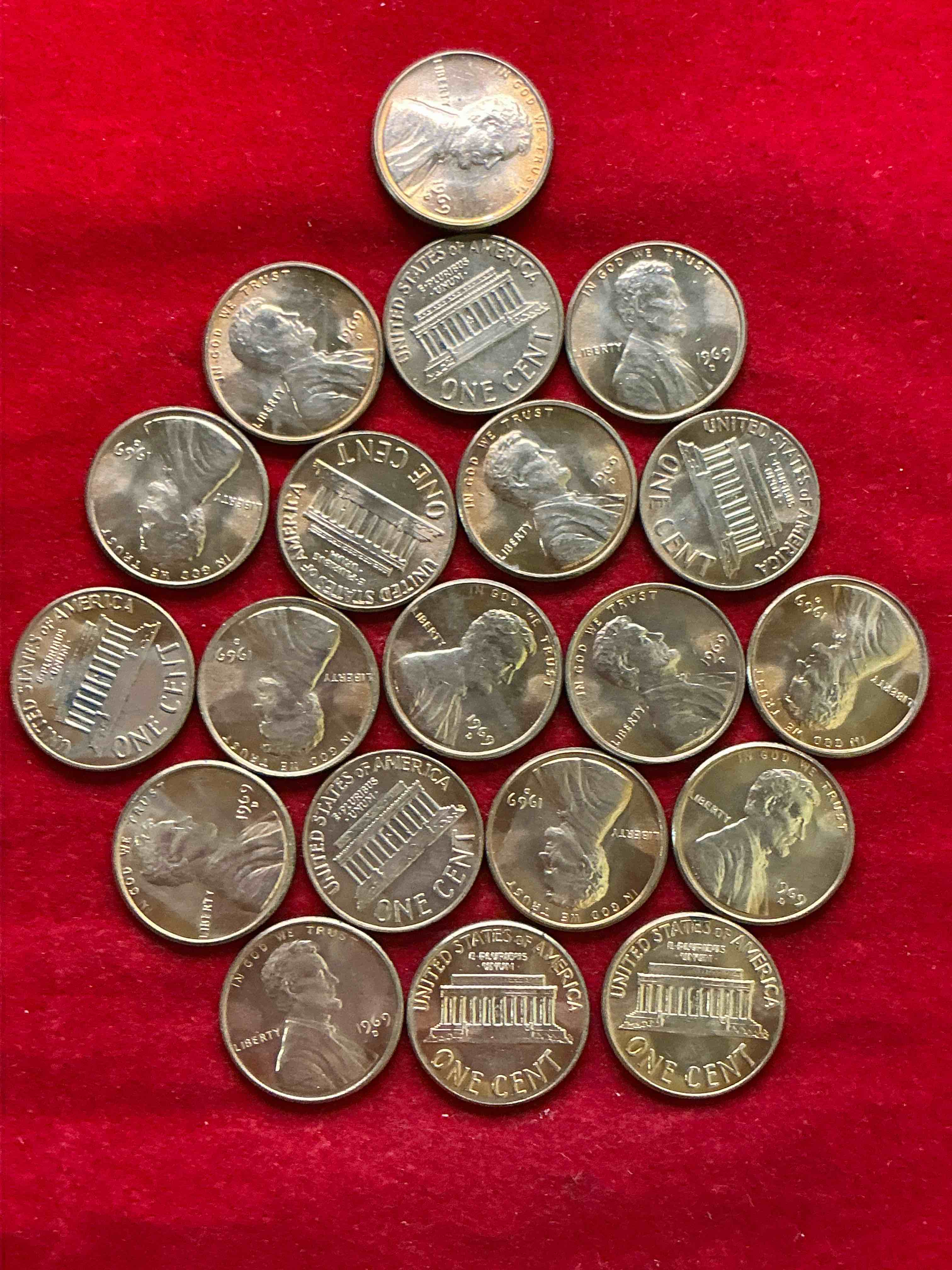 1969 moon landing brilliant uncirculated wheat pennies!  direct from original treasury bank rolls, these pennies haven’t seen daylight since 1969!  on july 20, 1969 the world changed forever when america landed on the moon!  own pieces of this era with these gorgeous brilliant uncirculated wheat pennies!  