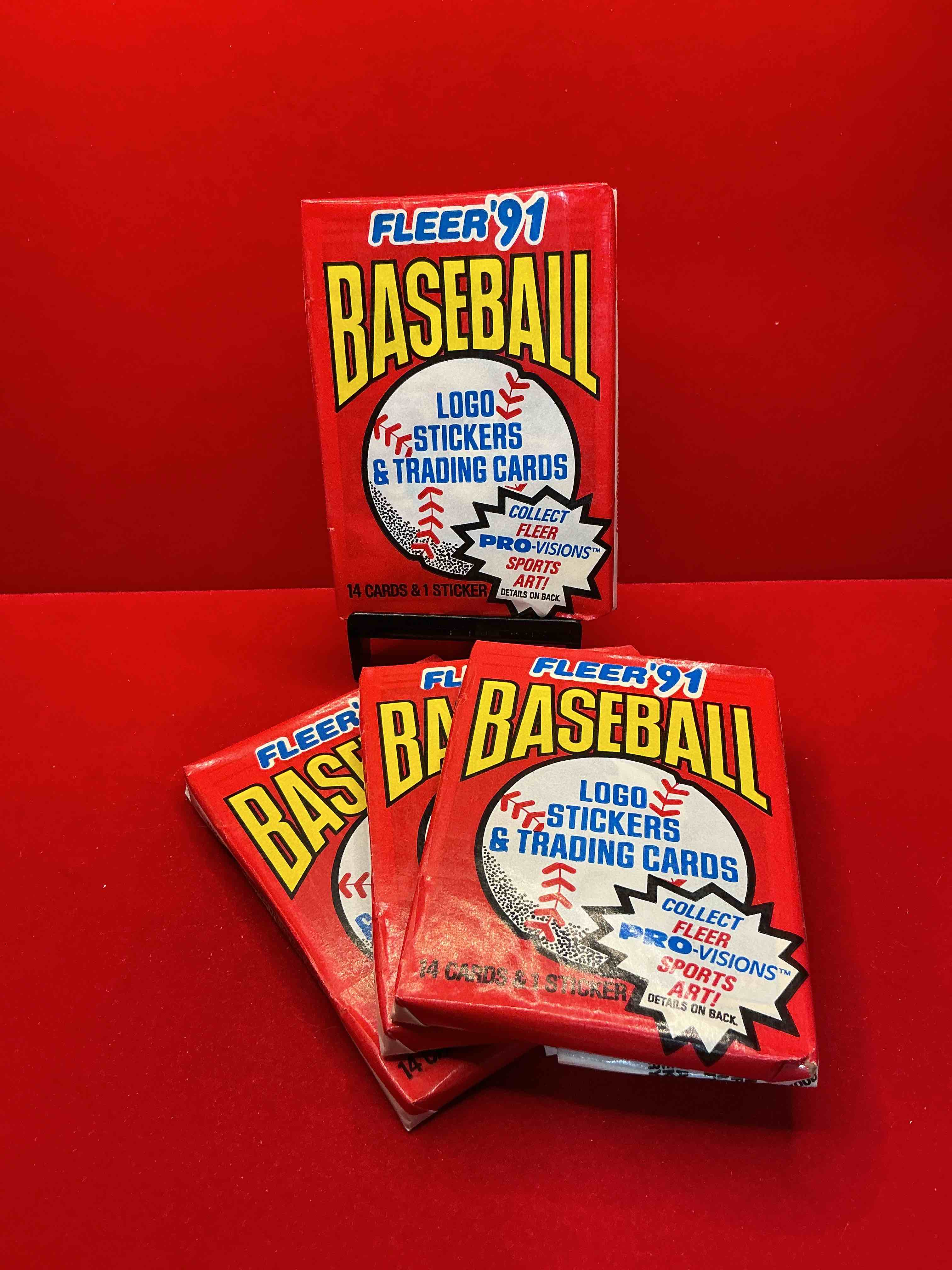1991 fleer baseball unopened wax pack, direct from original sealed retail case search for griffey jr. & barry bonds "generation stars" combo card #710 (psa 10 value $200), nolan ryan, don mattingly & so much more!