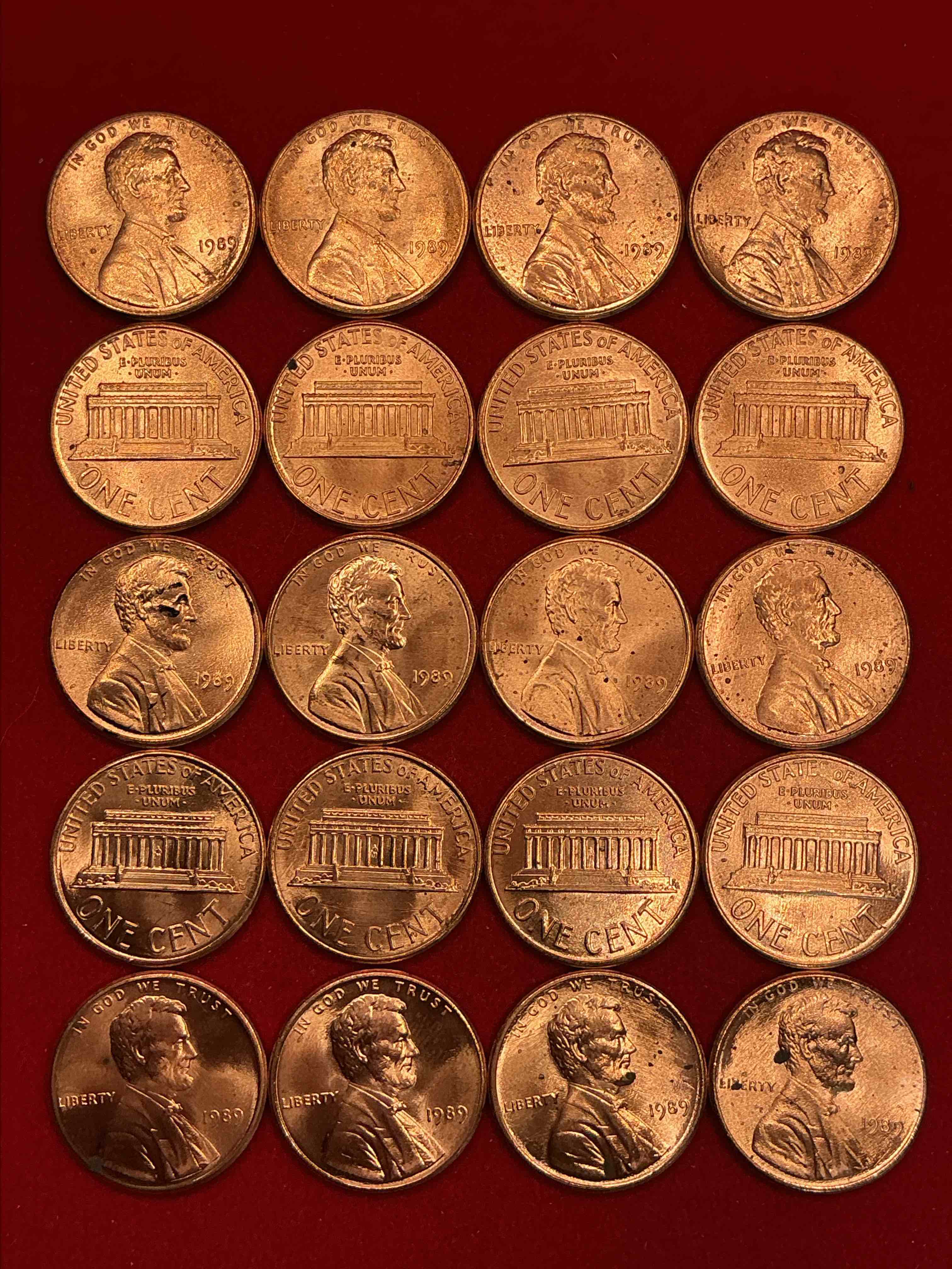 Condition photo showing New/Like New for 1989 brilliant uncirculated world wide web era pennies! 1989 is the year the world wide web was born! own these brilliant unc 1989 pennies, direct from original bank rolls! serious collector items from one of the most consequential years in history!