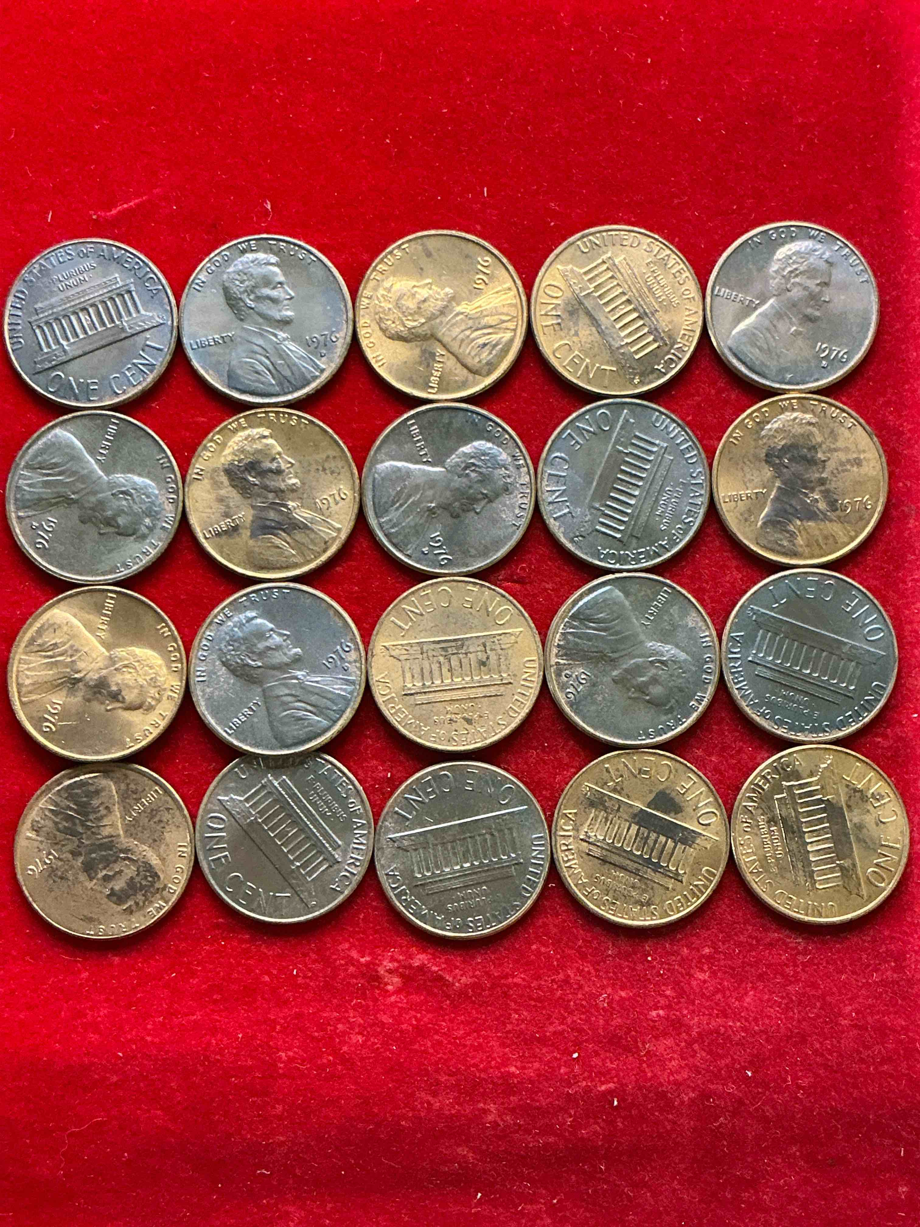Condition photo showing Good Condition for 1976 brilliant uncirculated america 200 year anniversary pennies! celebrate america’s bicentennial with the unc brilliant 1976 pennies, direct from the original bank rolls! these pennies have not seen the light of day since 1976, wow! serious collector items!