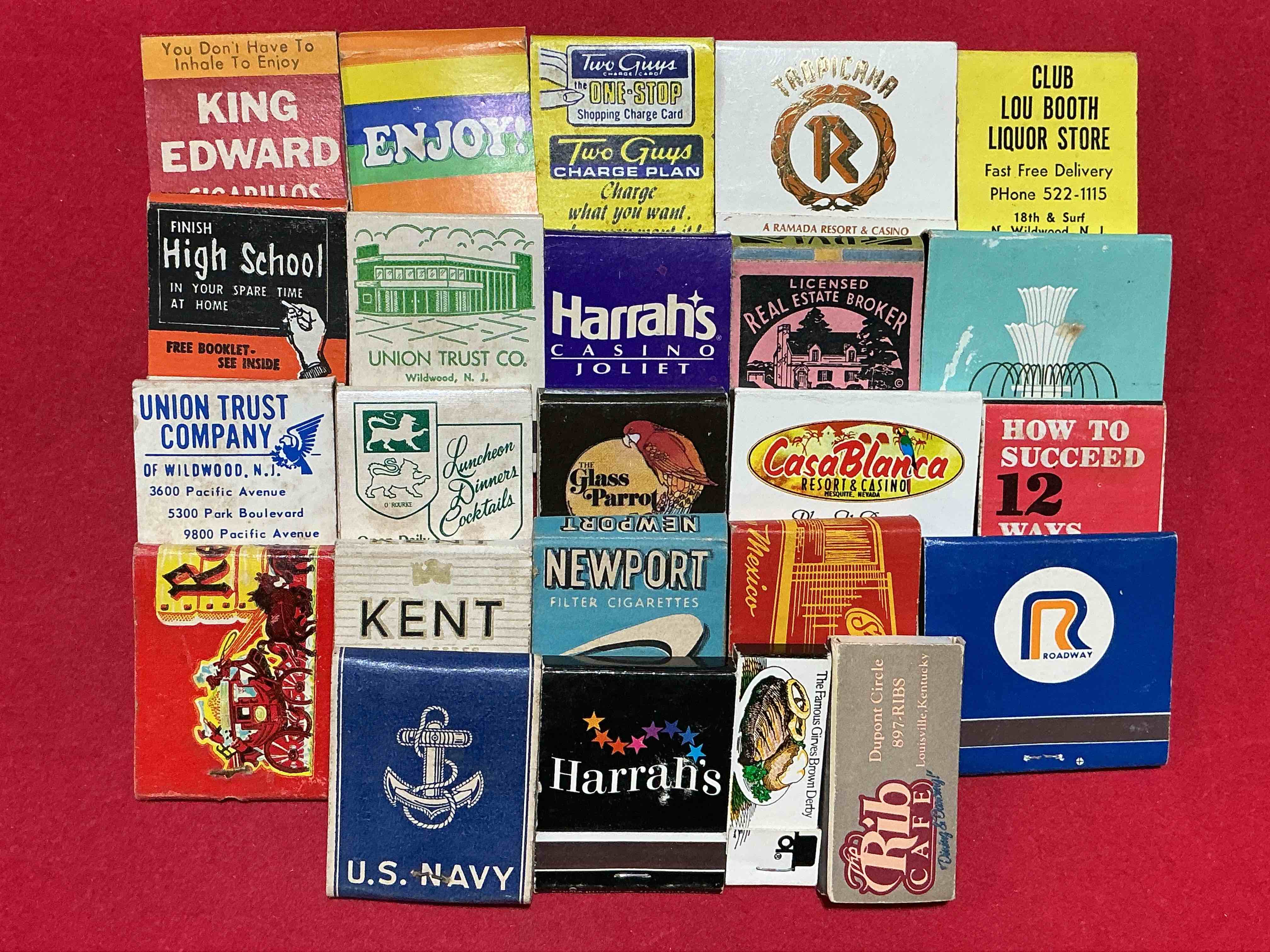 Condition photo showing Good Condition for vintage matchbooks! a crazy hard to collect collection of matchbooks from all over, many from places that no longer exist! collection spans decades & decades! most books are complete with all matches! one of a kind collection! all original & impossible to find anywhere else!