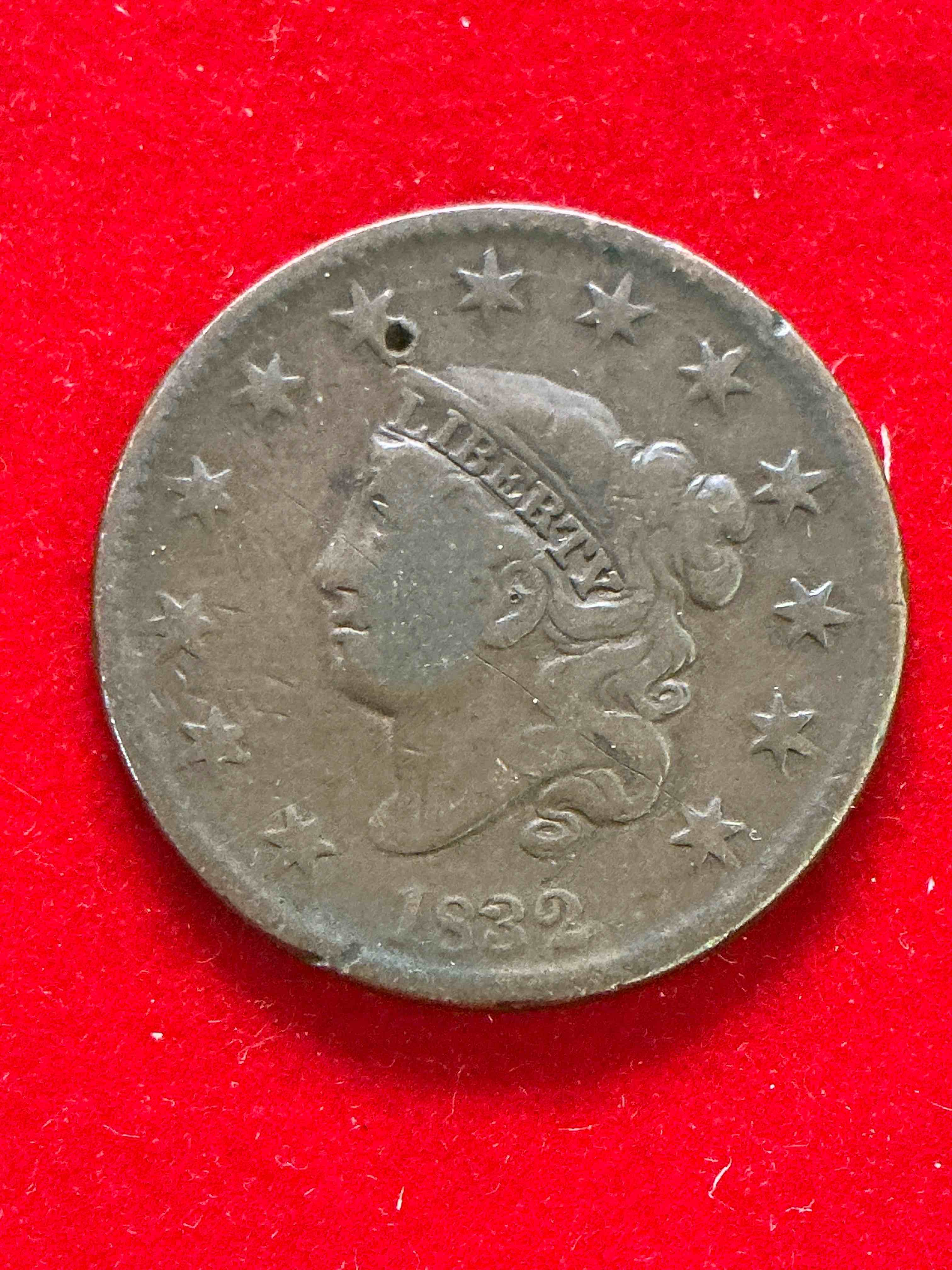 1832 ultra rare us one cent piece! these coins were minted starting in 1816 & have become serious collectors items! this rare one cent piece is in great condition for the year! 1800’s coin, think of the history this coin has seen! incredible!  