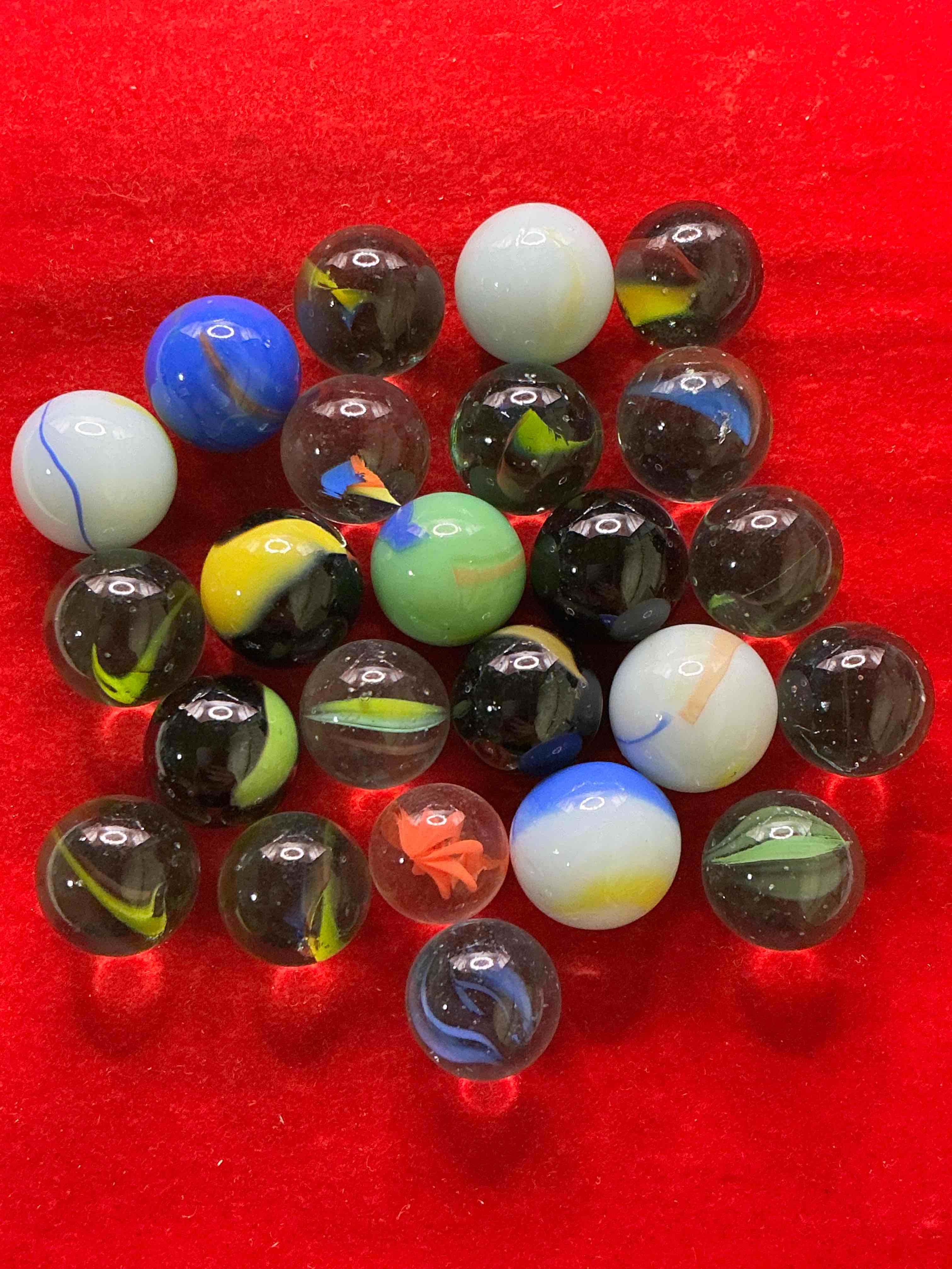 antique glass marbles! genuine stunning marbles lot, some marbles made between the years 1925-1965 & some may be made with uranium! some may are great depression era & even earlier! gorgeous, authentic pieces of history!  
