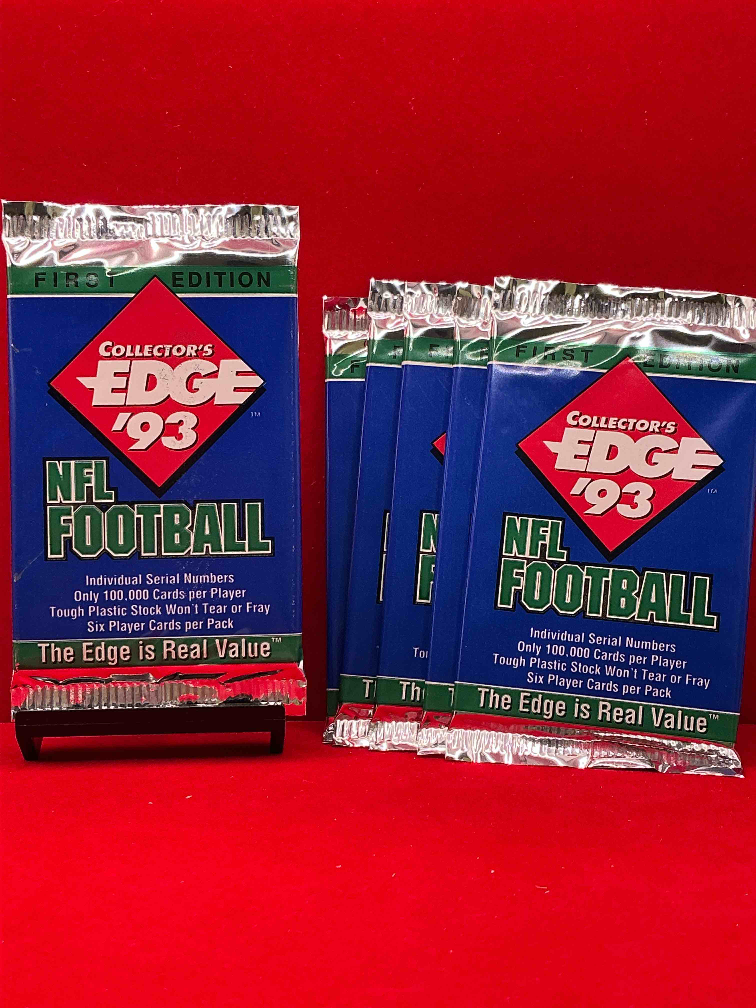 john elway autograph!? collector’s edge 1993 football packs! unopened direct from original retail case! look for randomly inserted john elway cards, only 3000 inserted autos! legends, rookies, heroes & more!