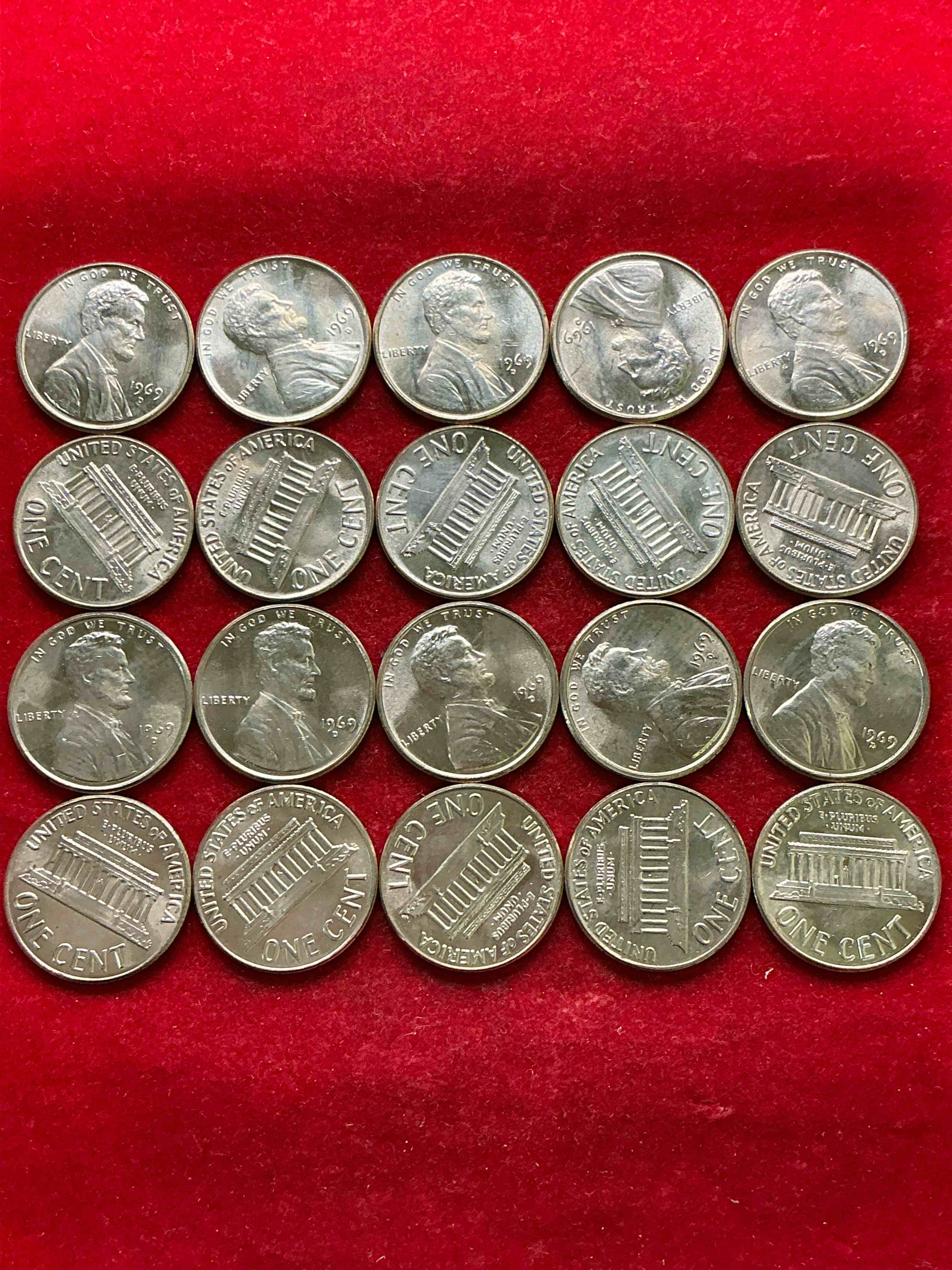 1969 moon landing brilliant uncirculated wheat pennies!  direct from original treasury bank rolls, these pennies haven’t seen daylight since 1969!  on july 20, 1969 the world changed forever when america landed on the moon!  own pieces of this era with these gorgeous brilliant uncirculated wheat pennies!  
