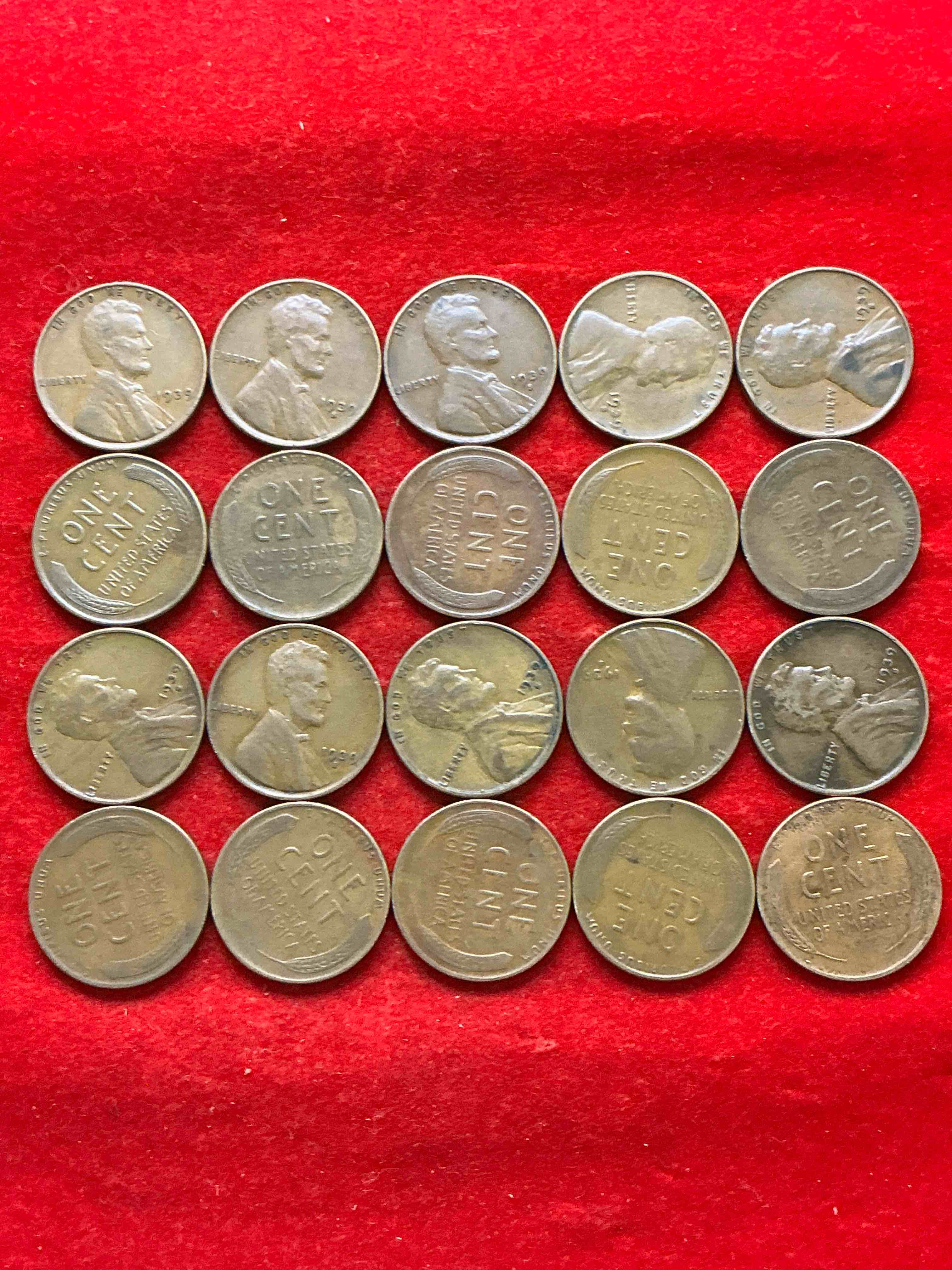 Condition photo showing Good Condition for rare 1939 wheat pennies! world war 2 buffs take notice! wwii started in 1939 when hitler invaded poland. up for auction are rare 1939 san francisco wheat pennies, in great condition!