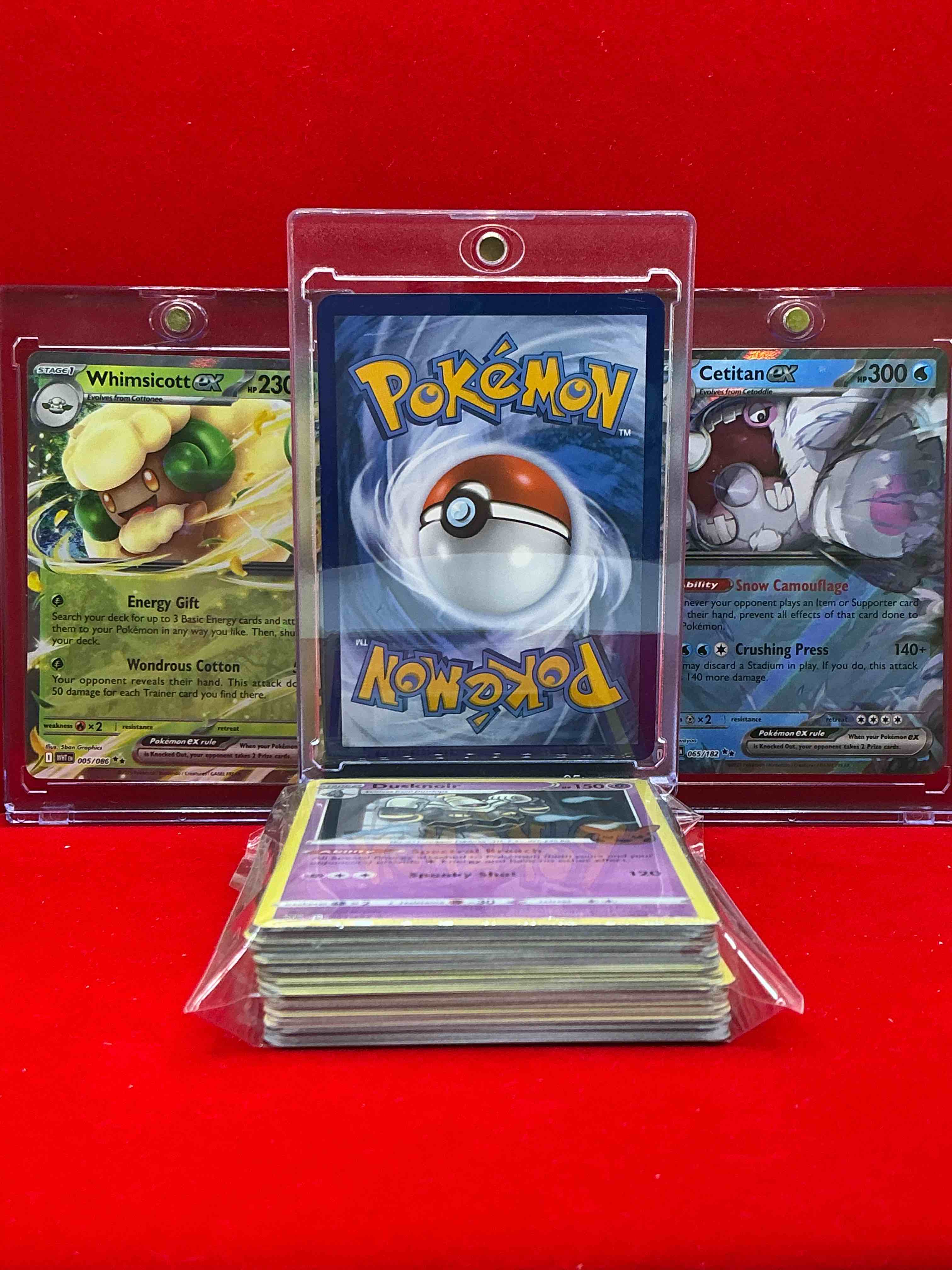 Condition photo showing New/Like New for charizard ex, cetitan ex & whimsicott ex! wow! along with 50 other pokémon heroes, holos, legends & commons- including holographic cards, stage 2 card, holos in many forms & more! also includes non holo common/ uncommon basic & first stage cards & maybe even trainers & energy too! perfect set for collectors & enthusiasts!
