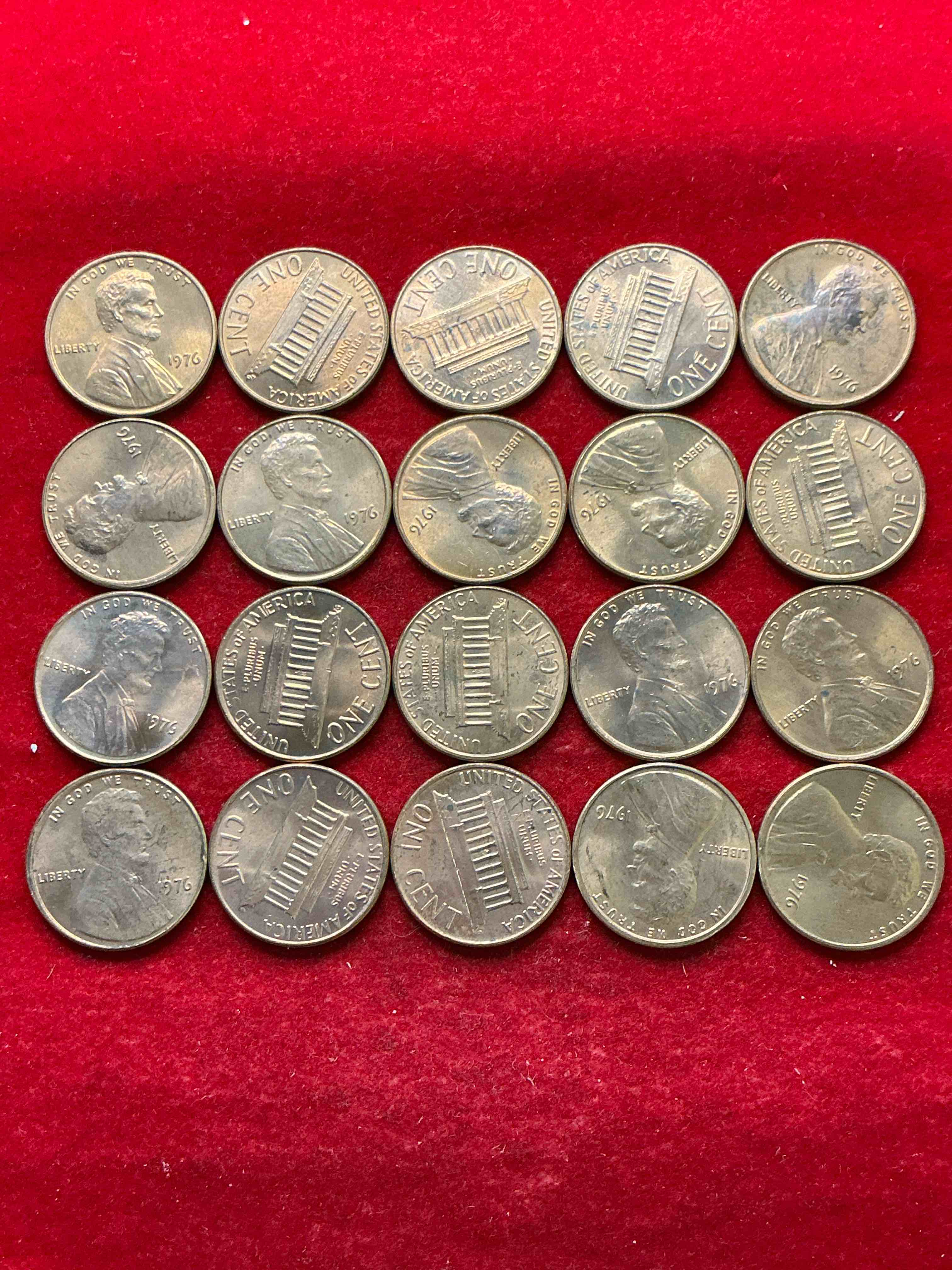 1976 brilliant uncirculated america 200 year anniversary pennies!  celebrate america’s bicentennial with the unc brilliant 1976 pennies, direct from the original bank rolls!  these pennies have not seen the light of day since 1976, wow!  serious collector items!