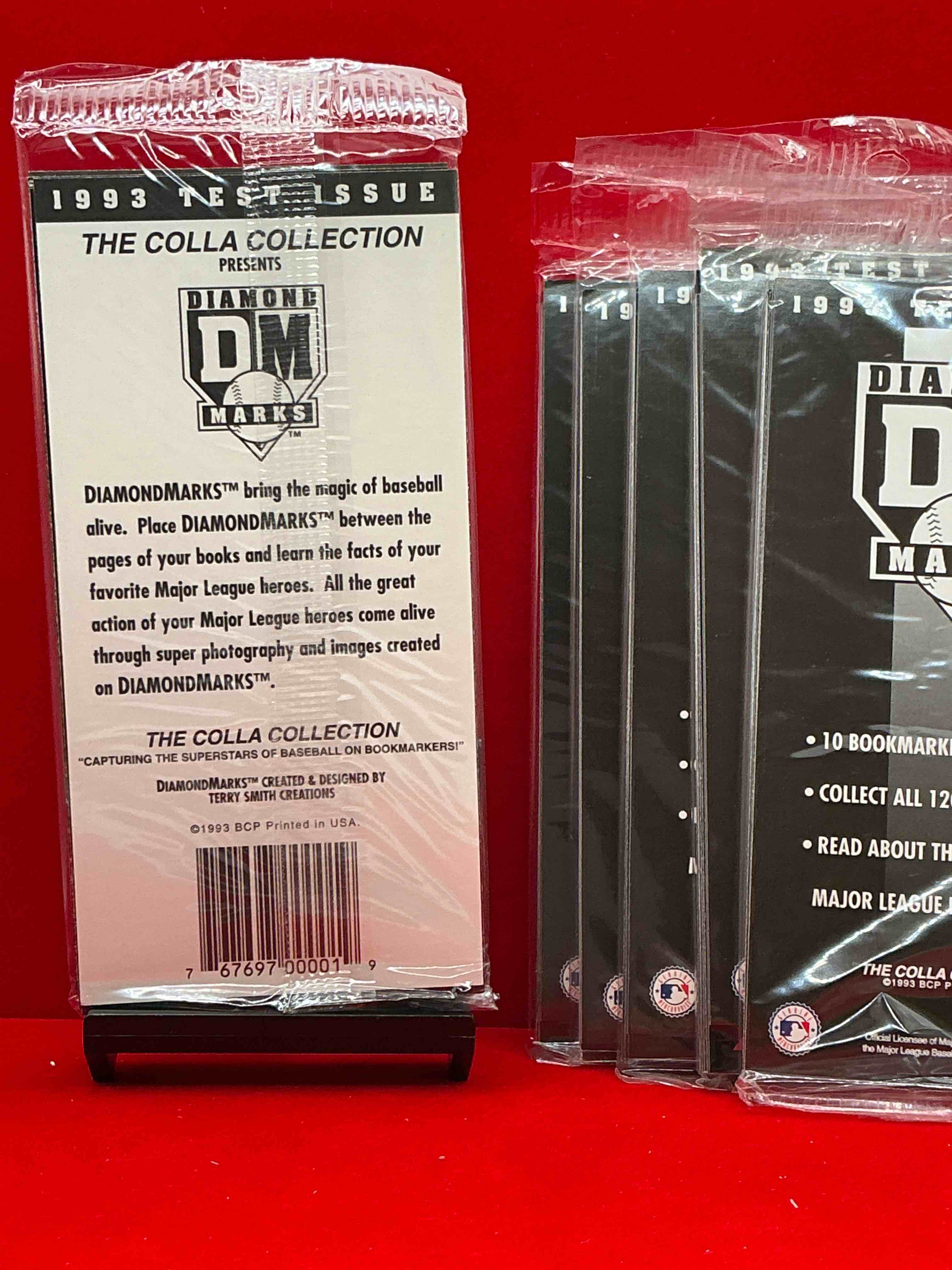 Condition photo showing New/Like New for rare baseball bookmarks! 1993 baseball collectors items in pack direct from original retail case! you could pull your favorite mlb player! look for ken griffey jr, jose canseco, bo jackson & much more rare bookmarks… how cool!