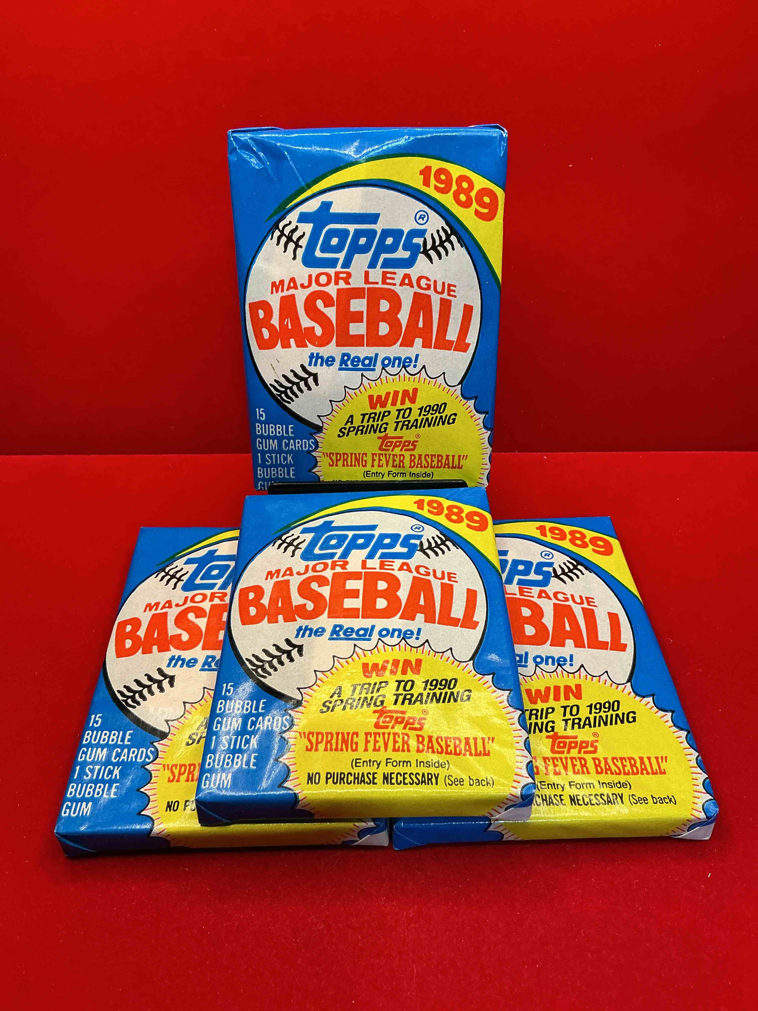john smoltz & randy johnson rookies!? 1989 topps baseball unopened sports card wax packs! direct from original retail case! search for valuable ken griffey jr. & randy johnson rookie cards as well as valuable bo jackson